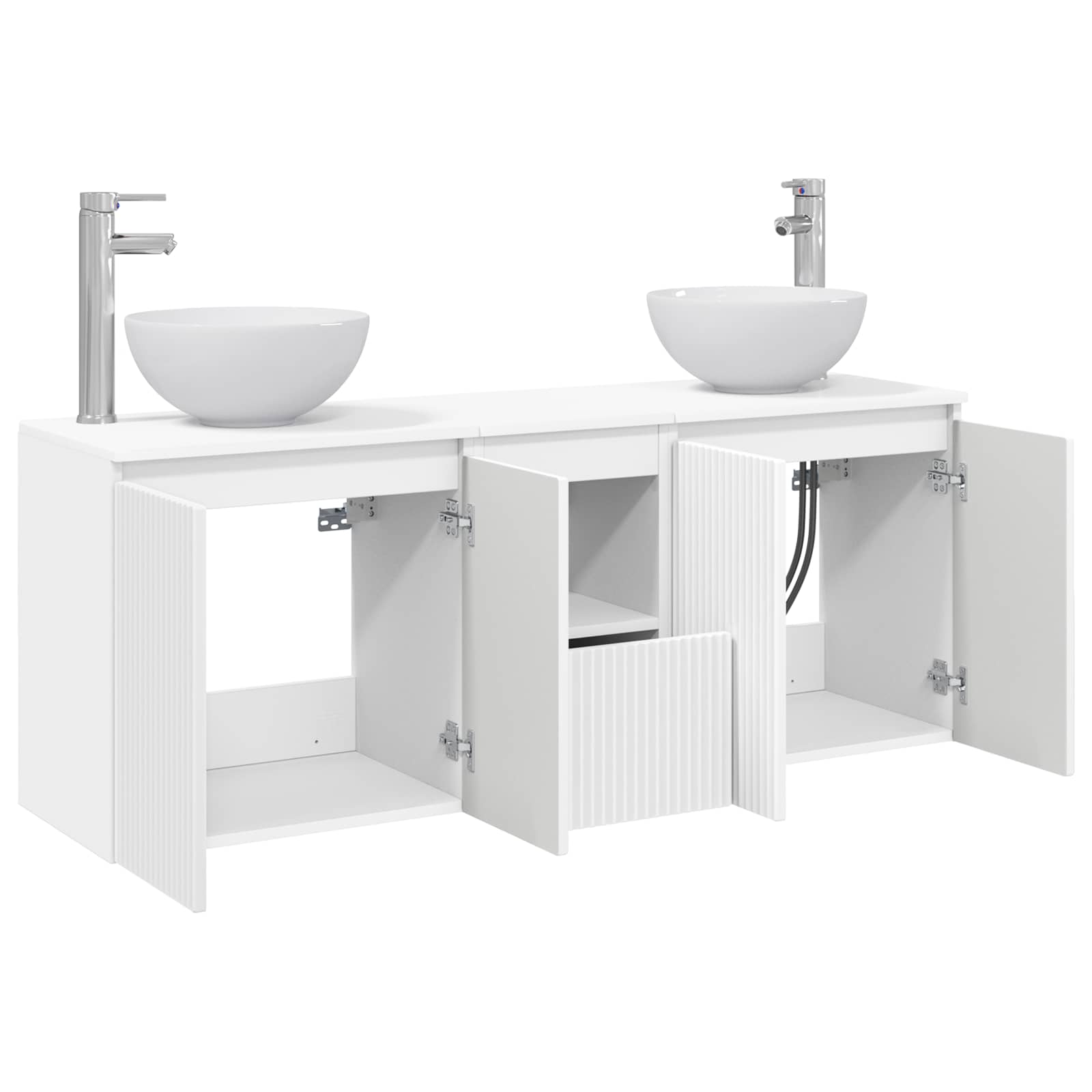 Ensemble d'armoire de salle de bain 3 pc Blanc