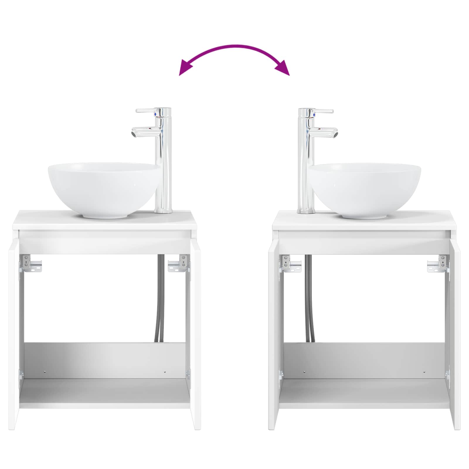 Ensemble d'armoire de salle de bain 3 pc Blanc