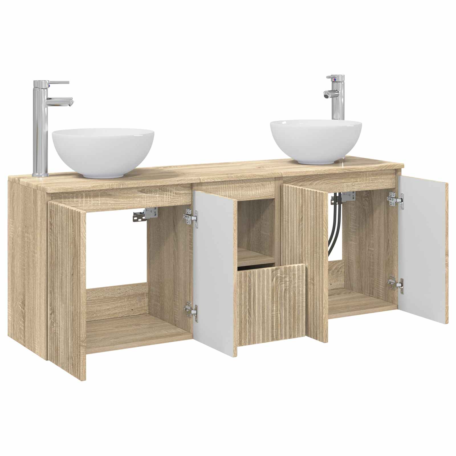 Ensemble d'armoire de salle de bain 3 pc Chêne Sonoma