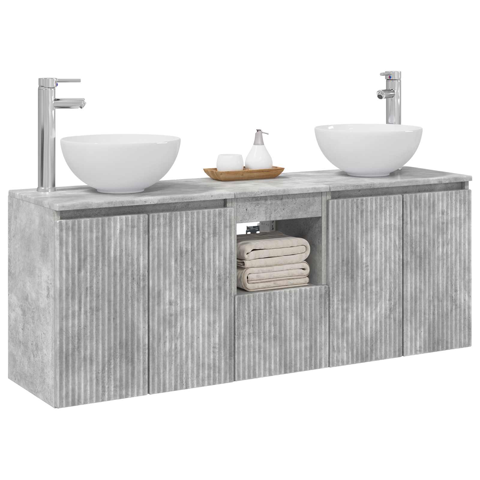Ensemble d'armoire de salle de bain 3 pc Gris béton