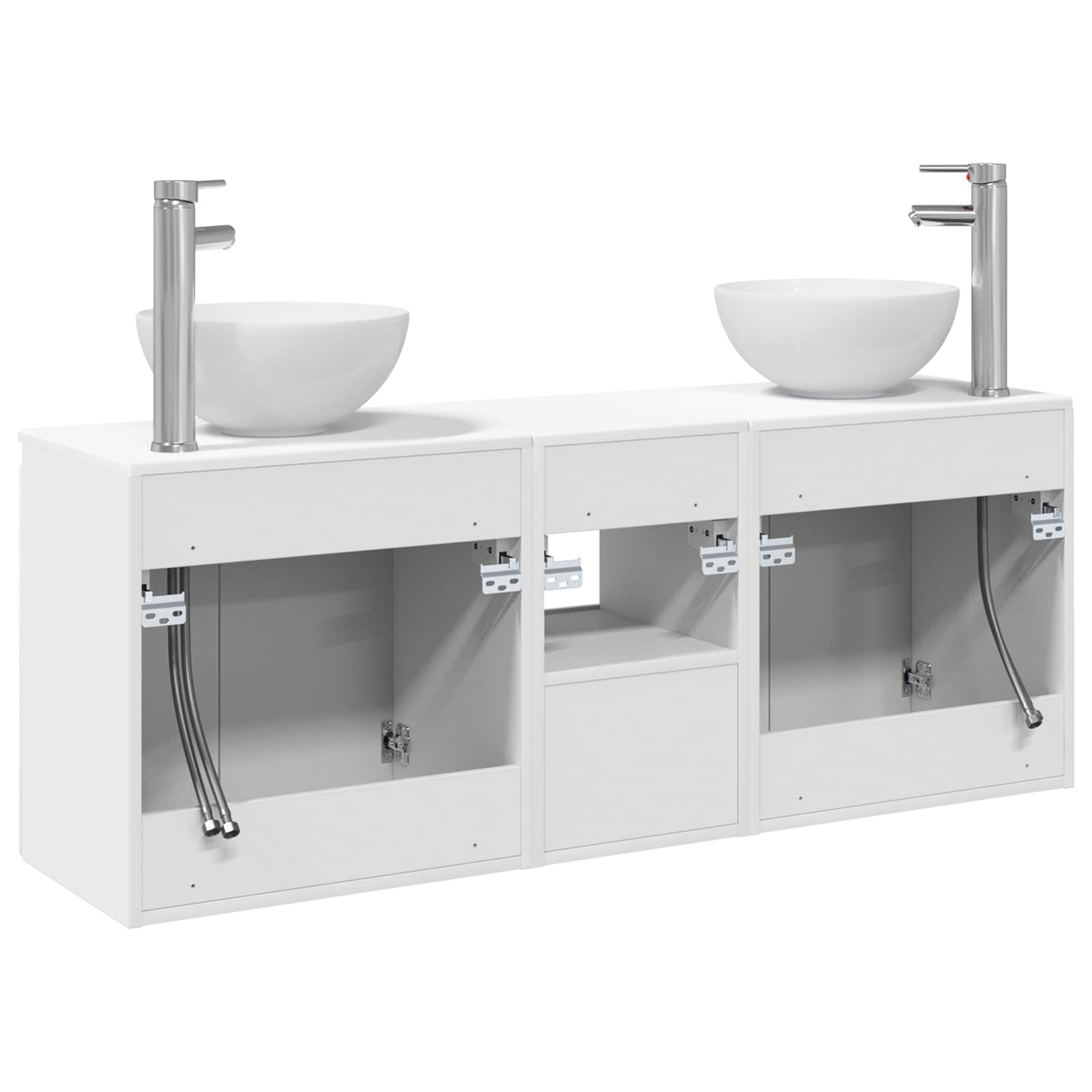 Ensemble d'armoire de salle de bain 3 pc Blanc brillant