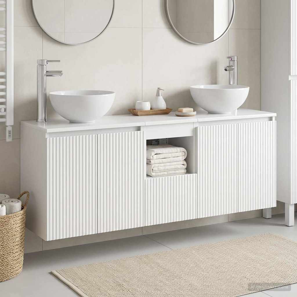 Ensemble d'armoire de salle de bain 3 pc Blanc