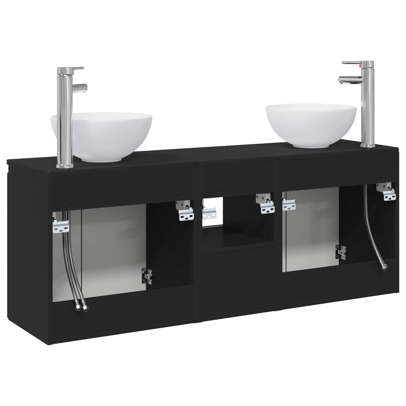 Ensemble d'armoire de salle de bain 3 pc Noir