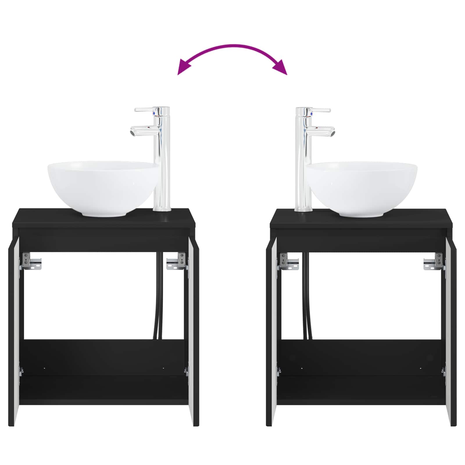 Ensemble d'armoire de salle de bain 3 pc Noir