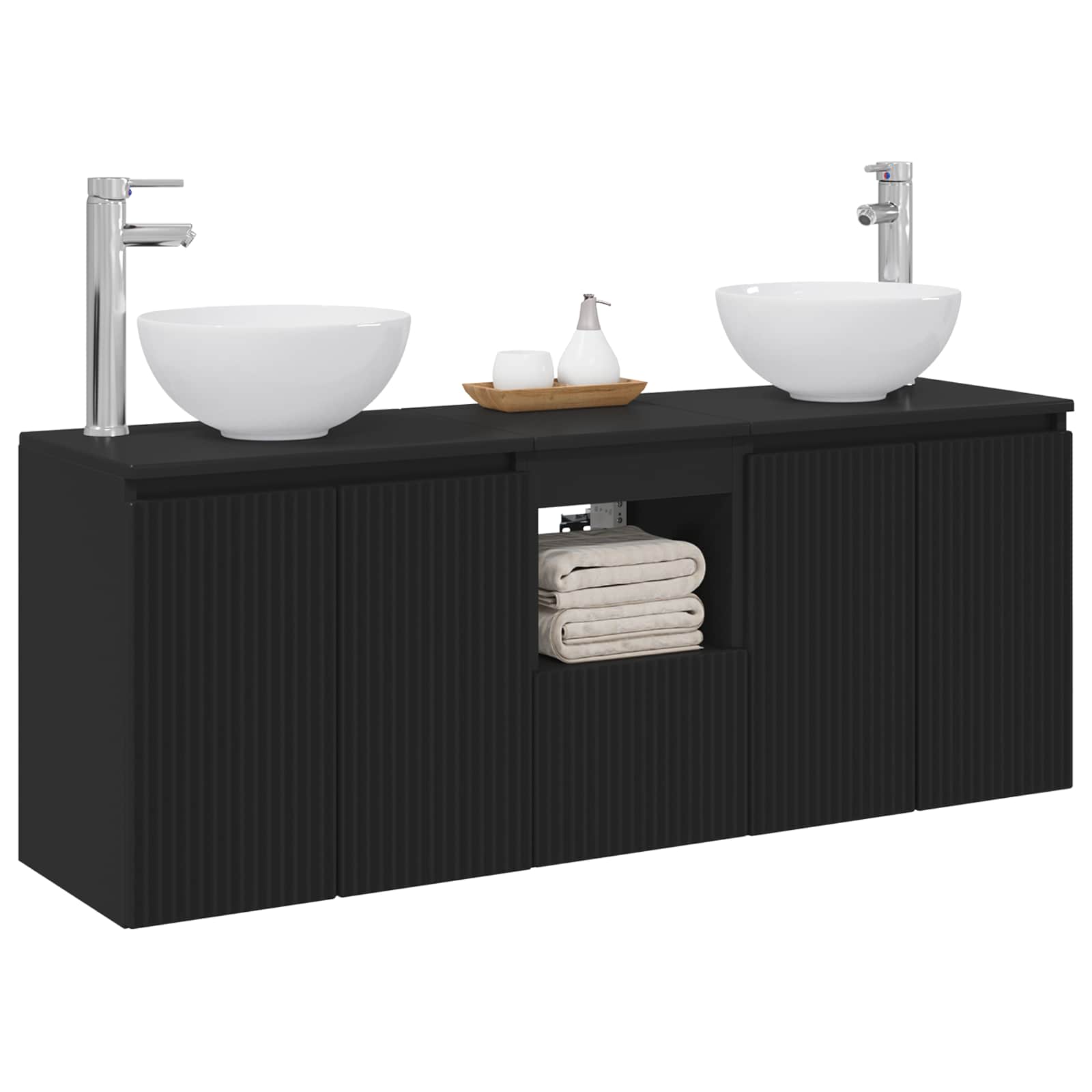 Ensemble d'armoire de salle de bain 3 pc Noir