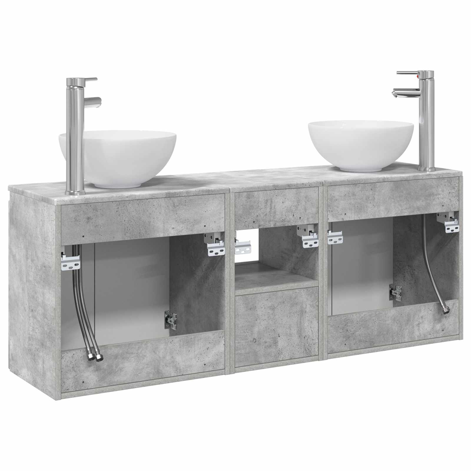 Ensemble d'armoire de salle de bain 3 pc Gris béton