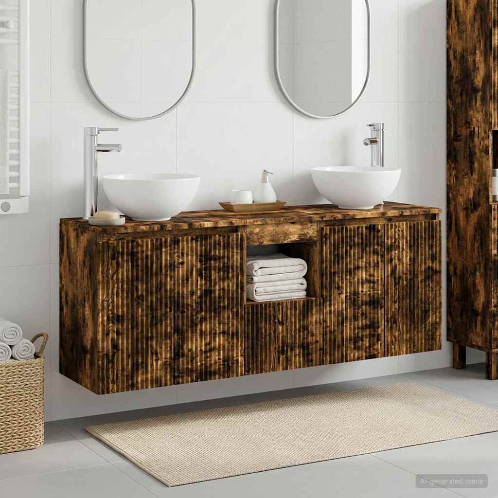 Ensemble d'armoire de salle de bain 3 pc Chêne fumé