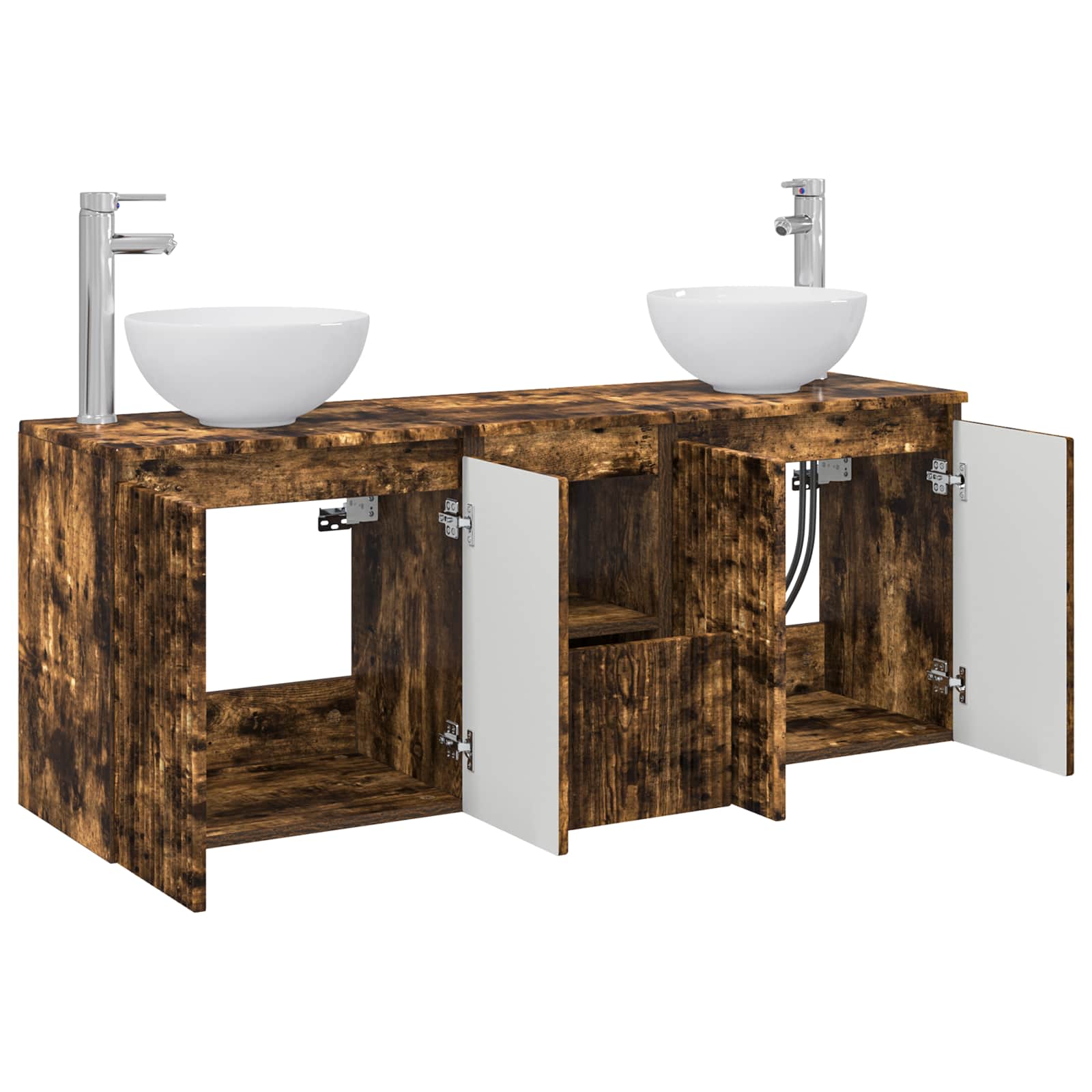 Ensemble d'armoire de salle de bain 3 pc Chêne fumé