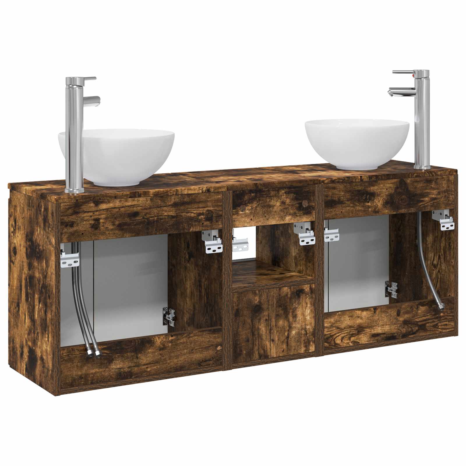 Ensemble d'armoire de salle de bain 3 pc Chêne fumé