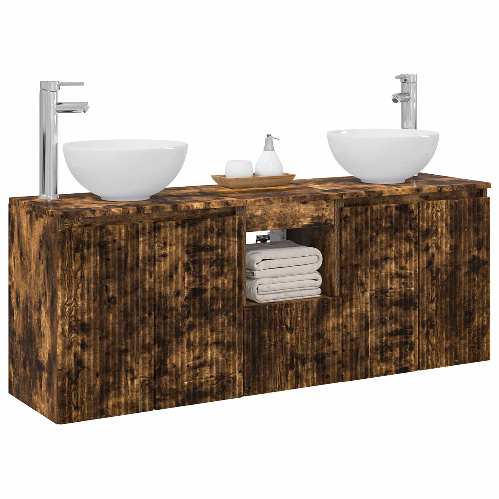 Ensemble d'armoire de salle de bain 3 pc Chêne fumé
