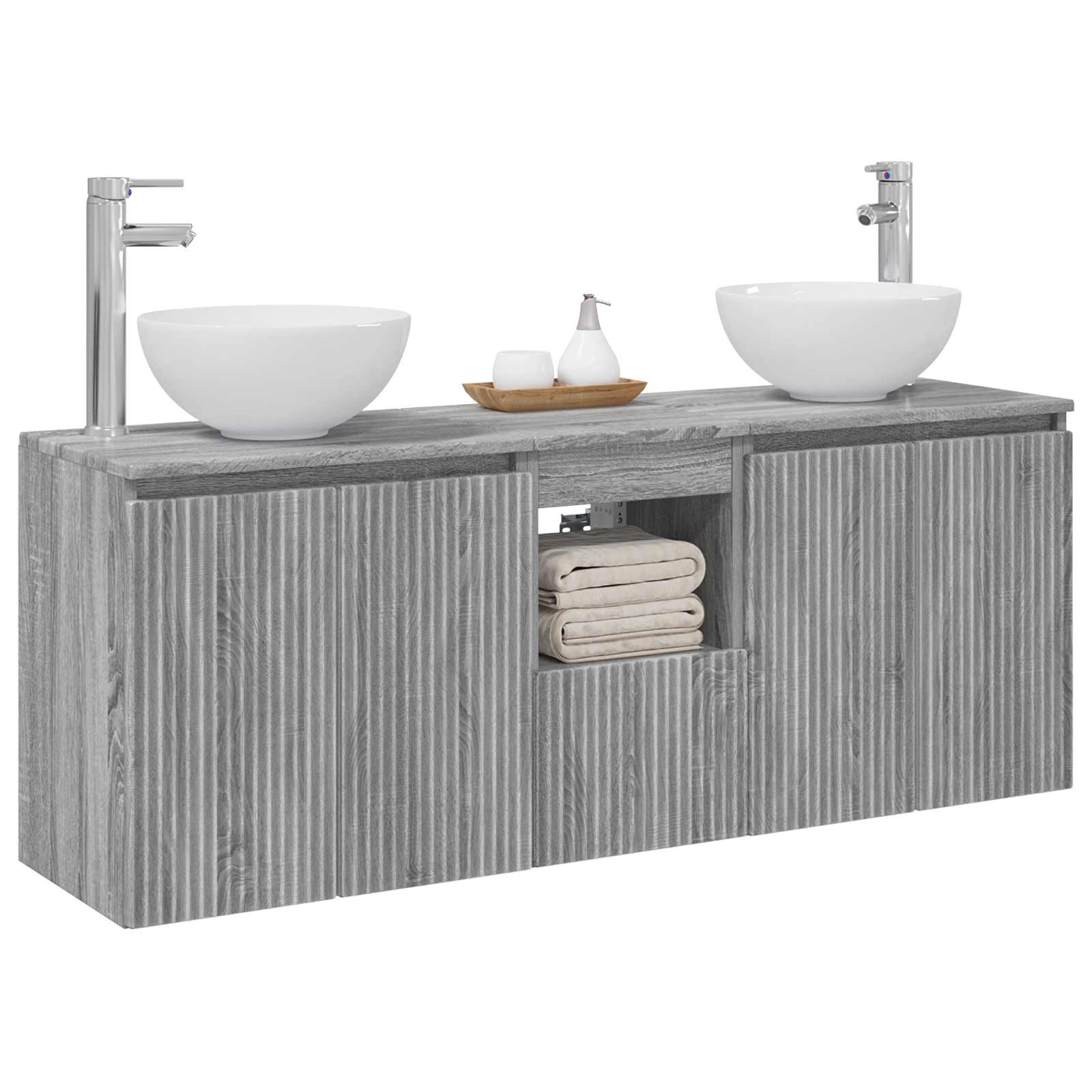 Ensemble d'armoire de salle de bain 3 pc Sonoma gris
