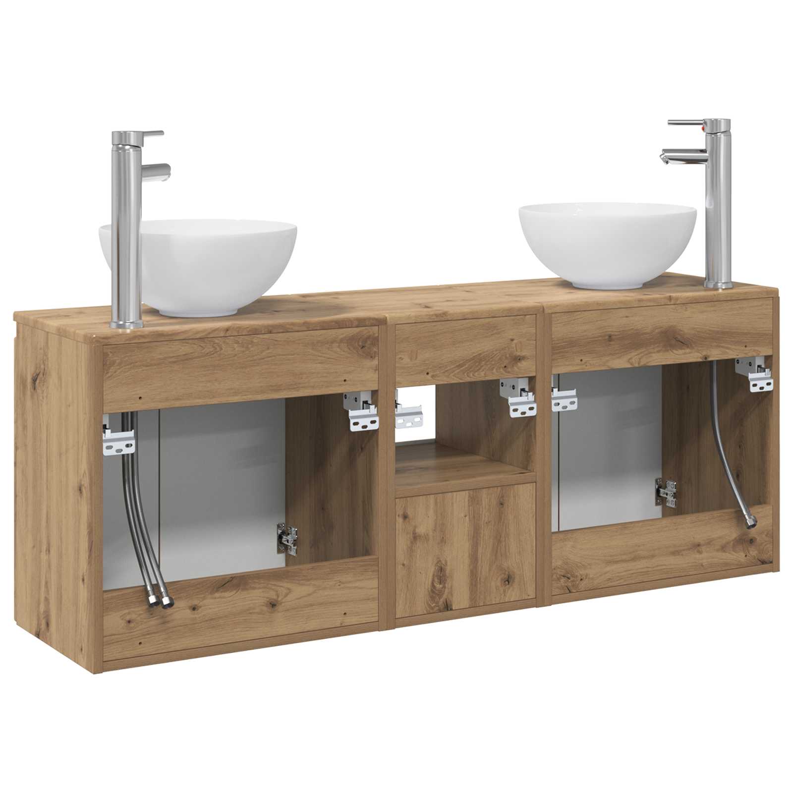 Ensemble d'armoire de salle de bain 3 pc Chêne artisanal