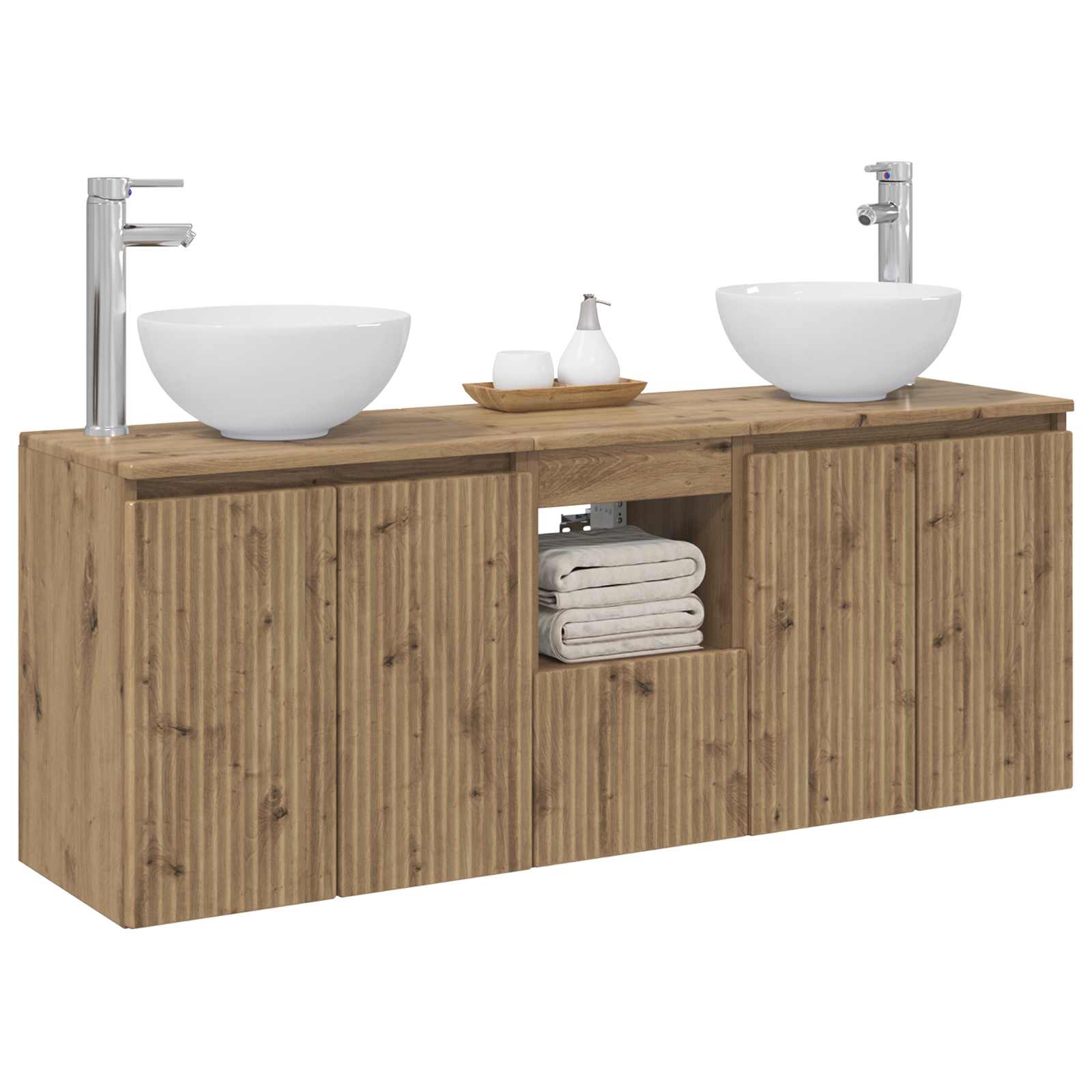 Ensemble d'armoire de salle de bain 3 pc Chêne artisanal