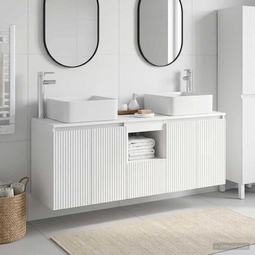Ensemble d'armoire de salle de bain 3 pc Blanc