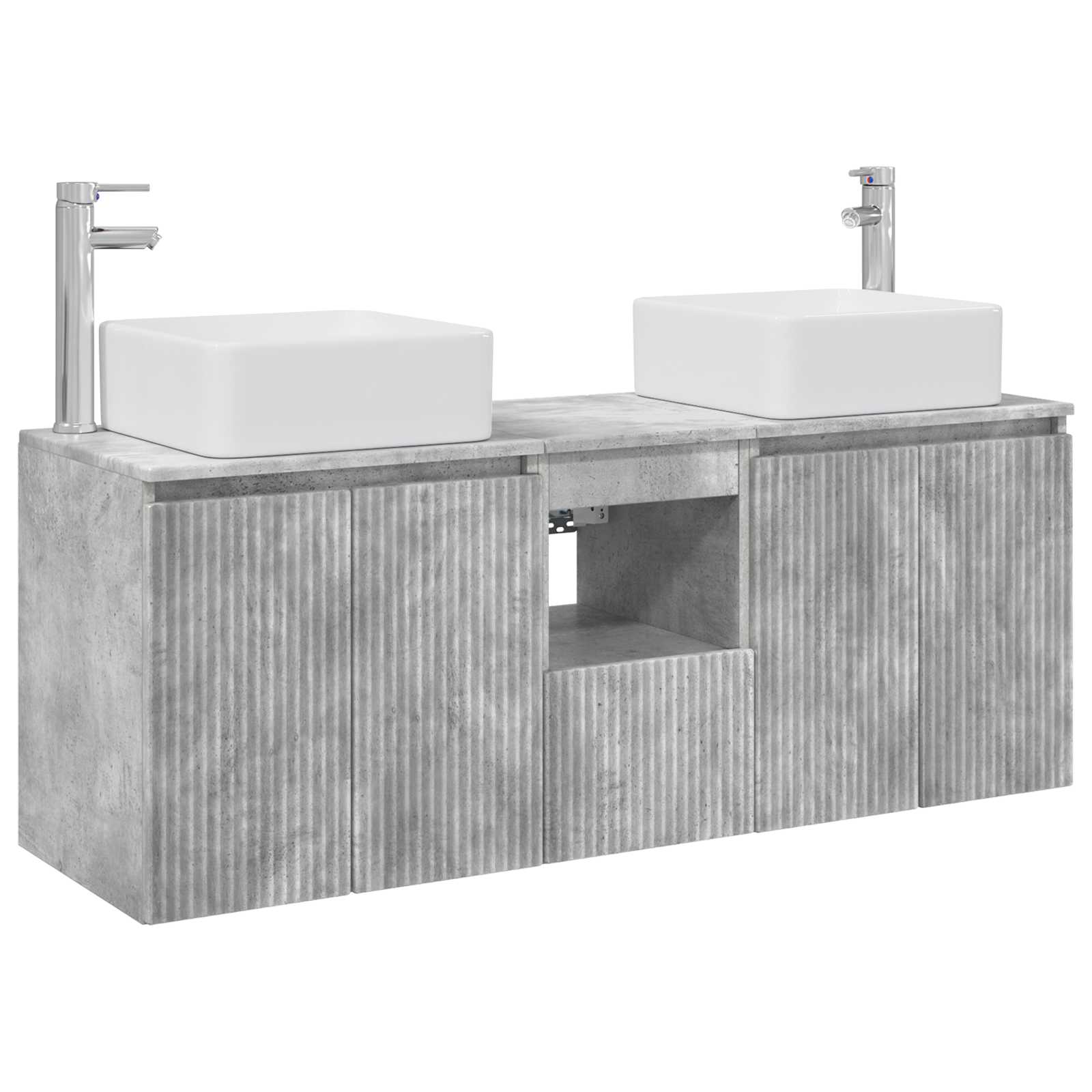 Ensemble d'armoire de salle de bain 3 pc Gris béton