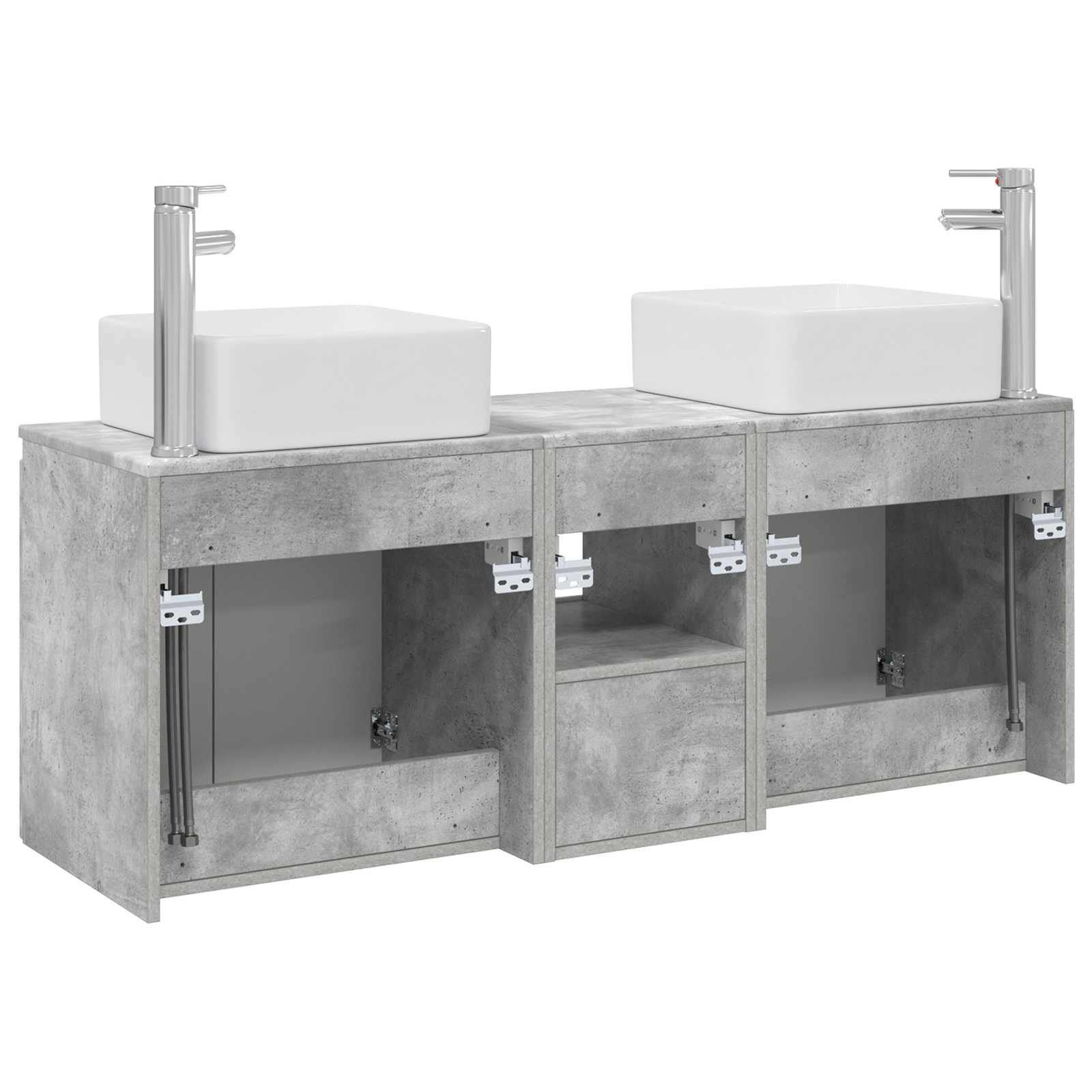 Ensemble d'armoire de salle de bain 3 pc Gris béton