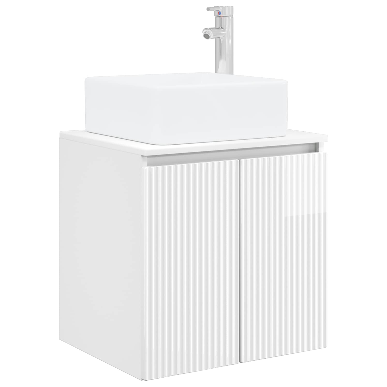 Ensemble d'armoire de salle de bain 3 pc Blanc brillant