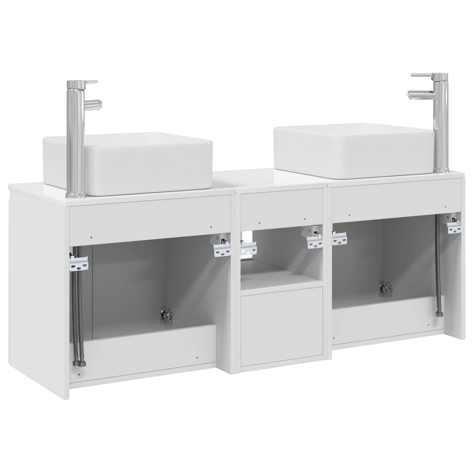 Ensemble d'armoire de salle de bain 3 pc Blanc brillant
