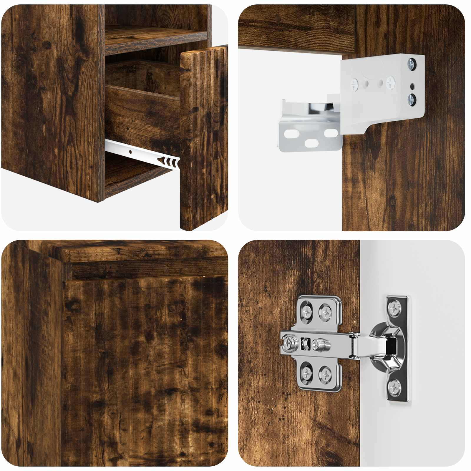 Ensemble d'armoire de salle de bain 3 pc Chêne fumé