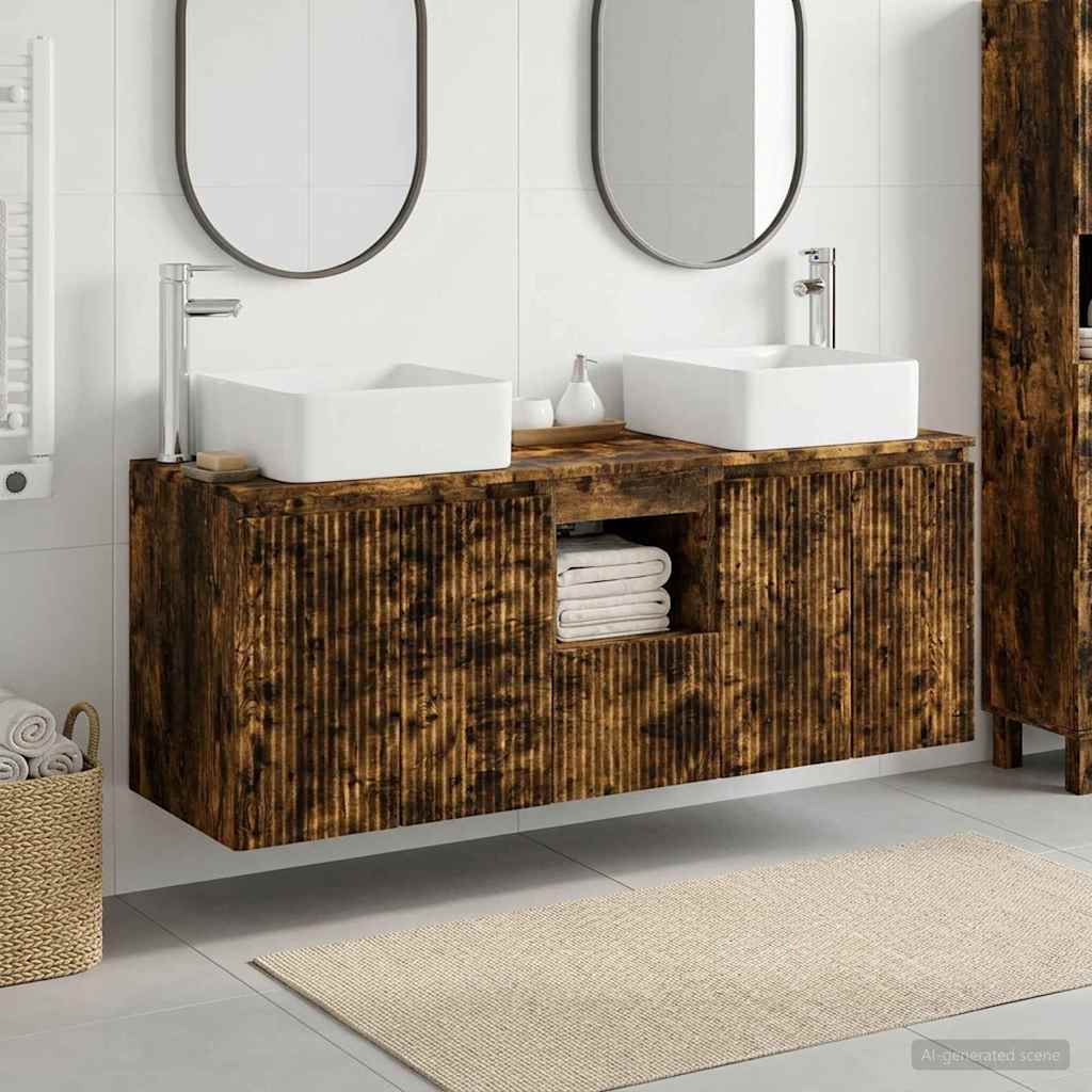 Ensemble d'armoire de salle de bain 3 pc Chêne fumé