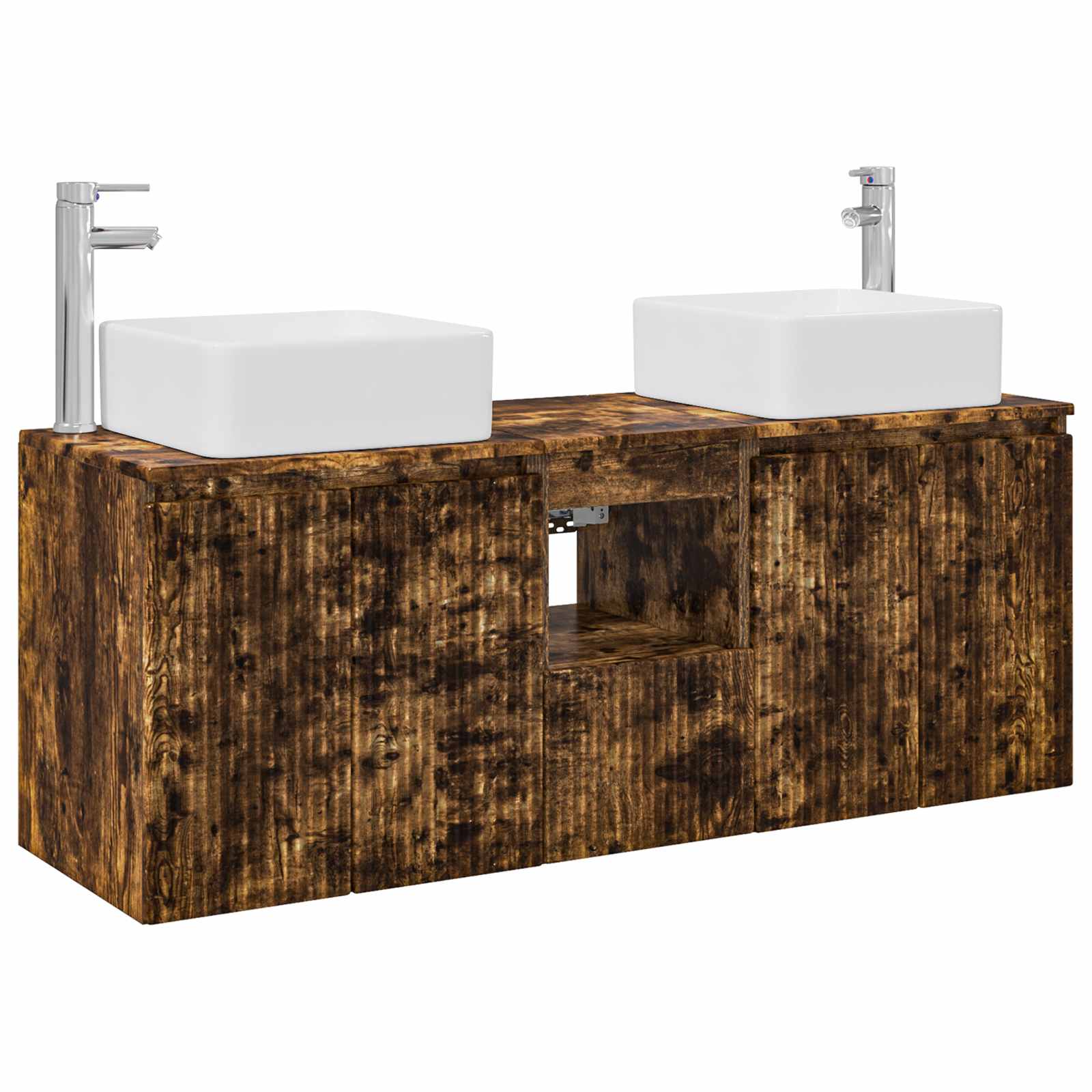 Ensemble d'armoire de salle de bain 3 pc Chêne fumé
