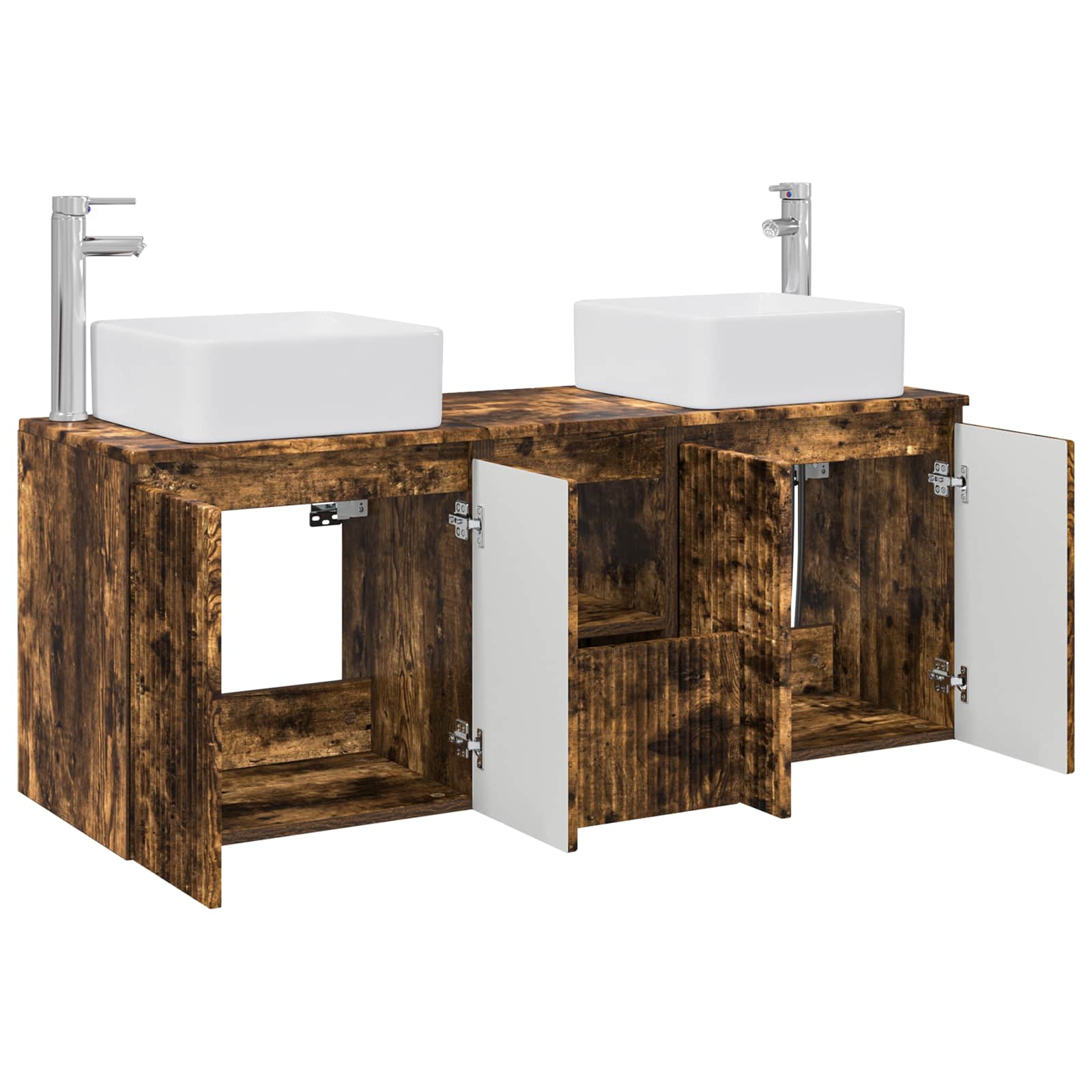 Ensemble d'armoire de salle de bain 3 pc Chêne fumé