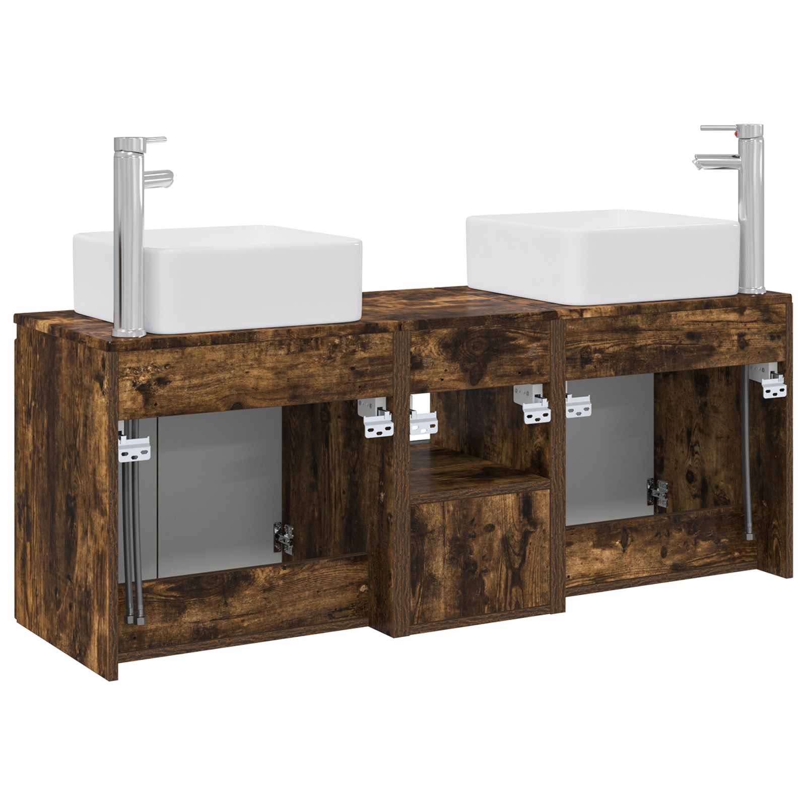 Ensemble d'armoire de salle de bain 3 pc Chêne fumé