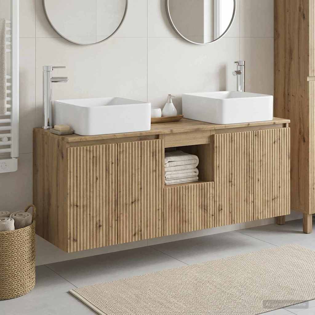 Ensemble d'armoire de salle de bain 3 pc Chêne artisanal