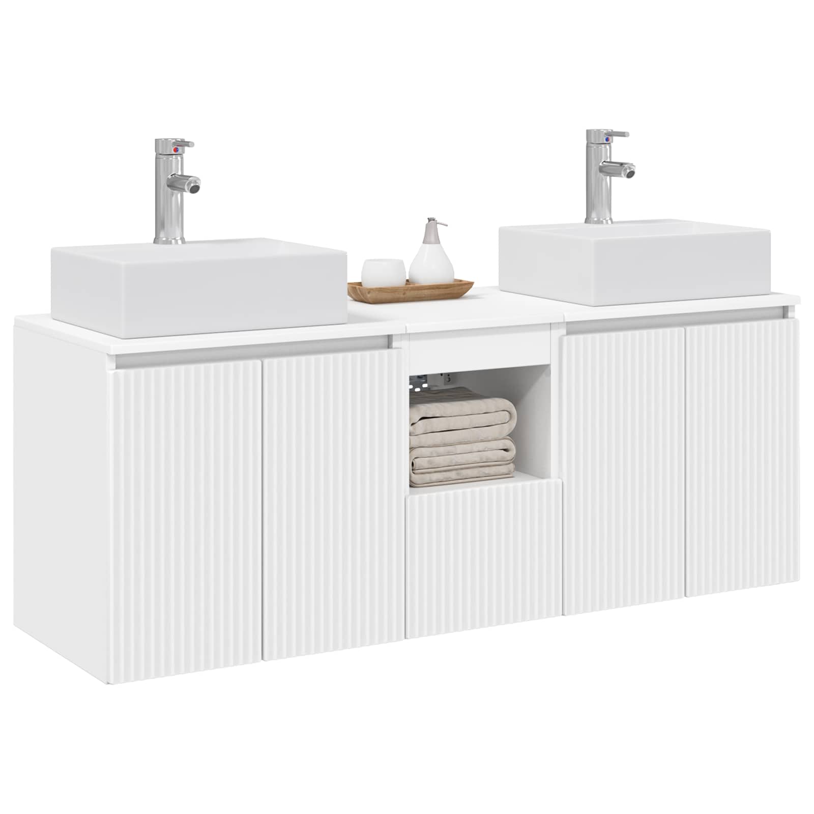 Ensemble d'armoire de salle de bain 3 pc Blanc