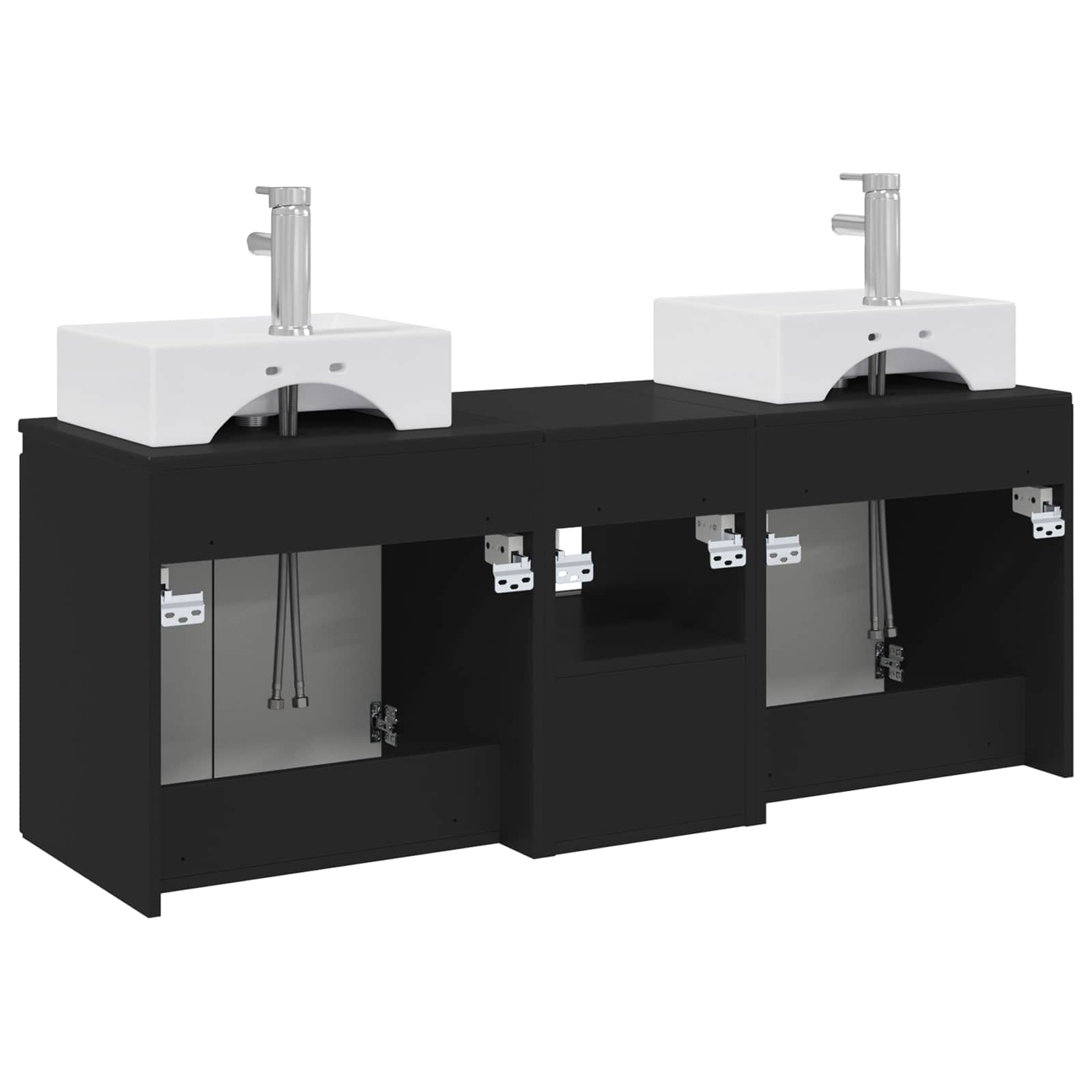 Ensemble d'armoire de salle de bain 3 pc Noir