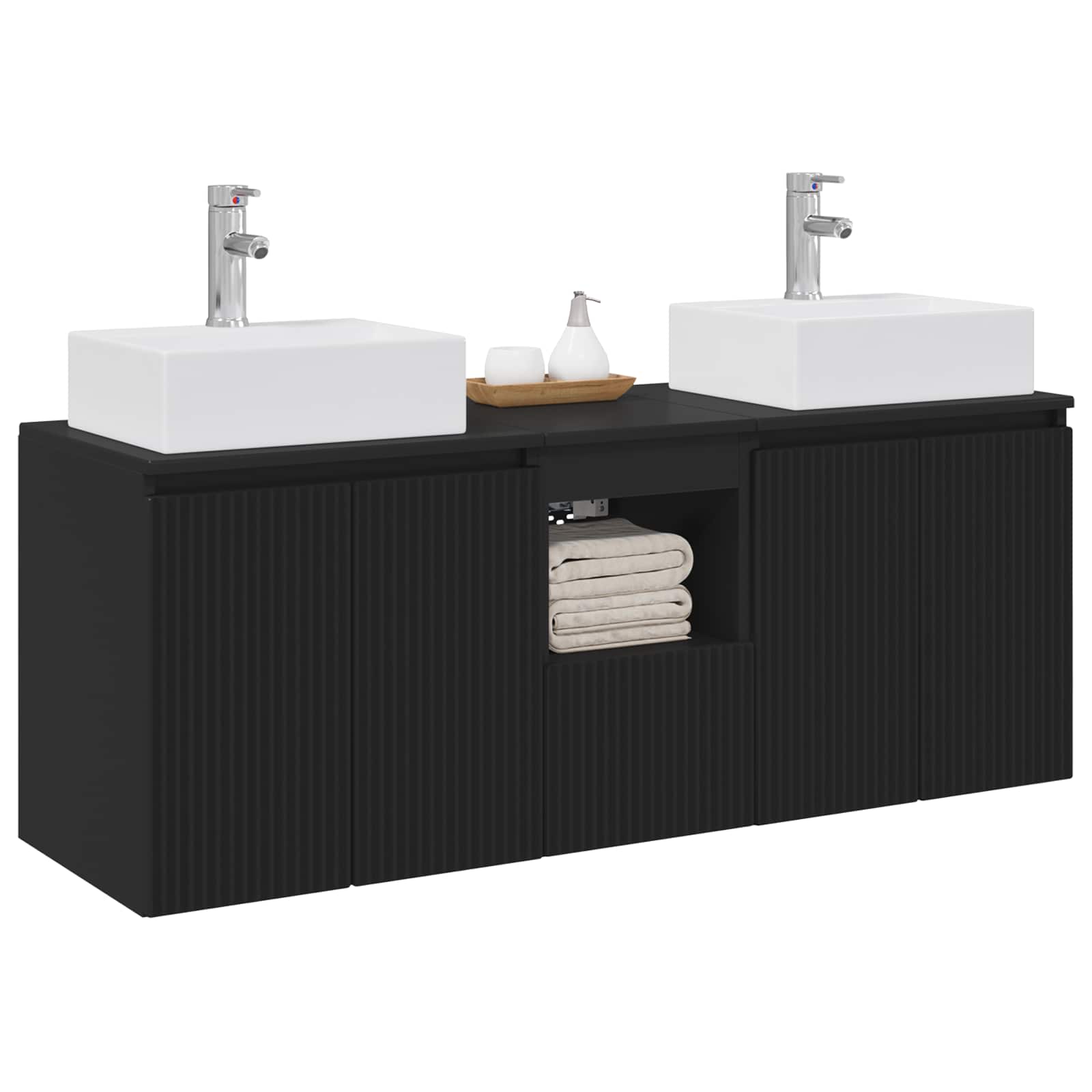 Ensemble d'armoire de salle de bain 3 pc Noir