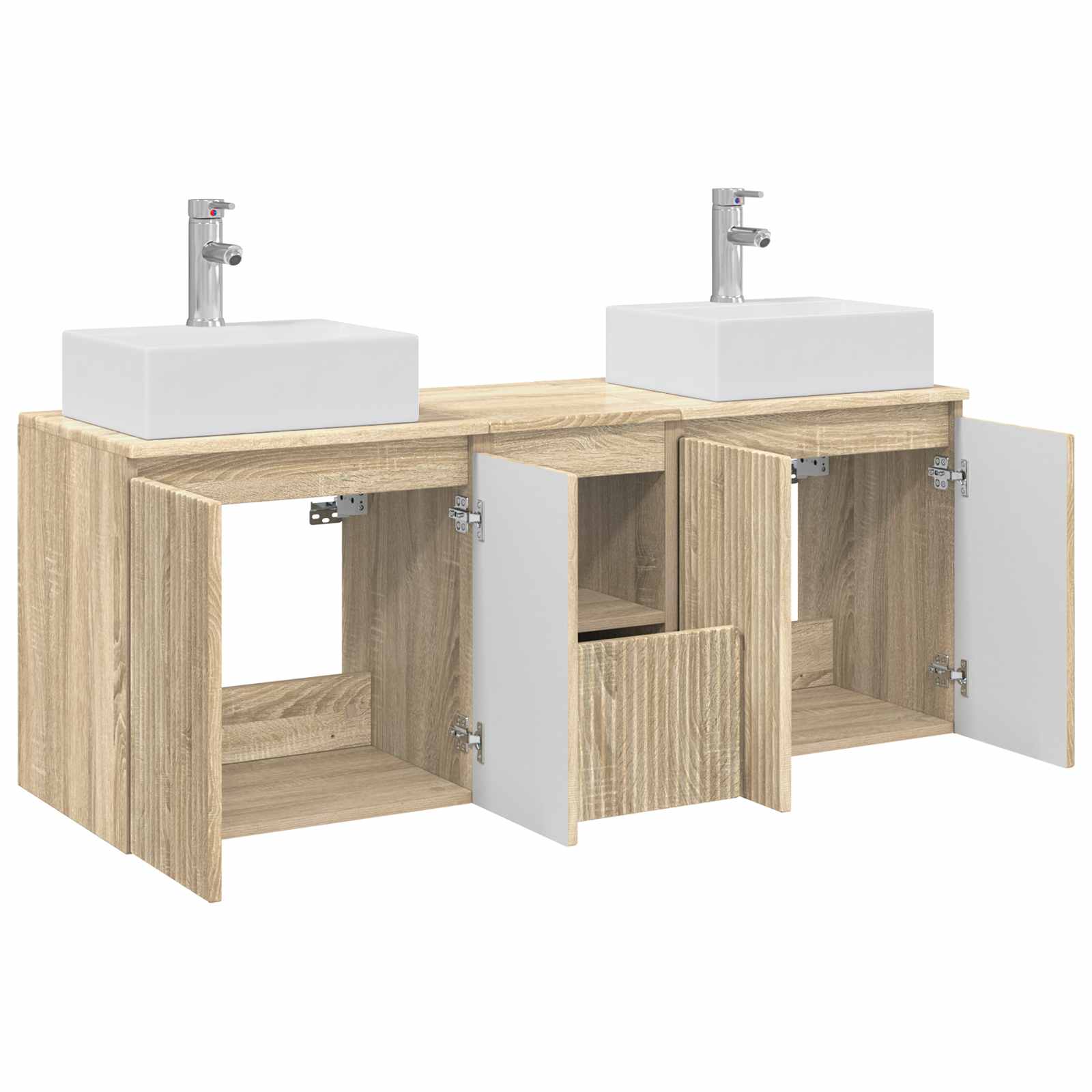 Ensemble d'armoire de salle de bain 3 pc Chêne Sonoma