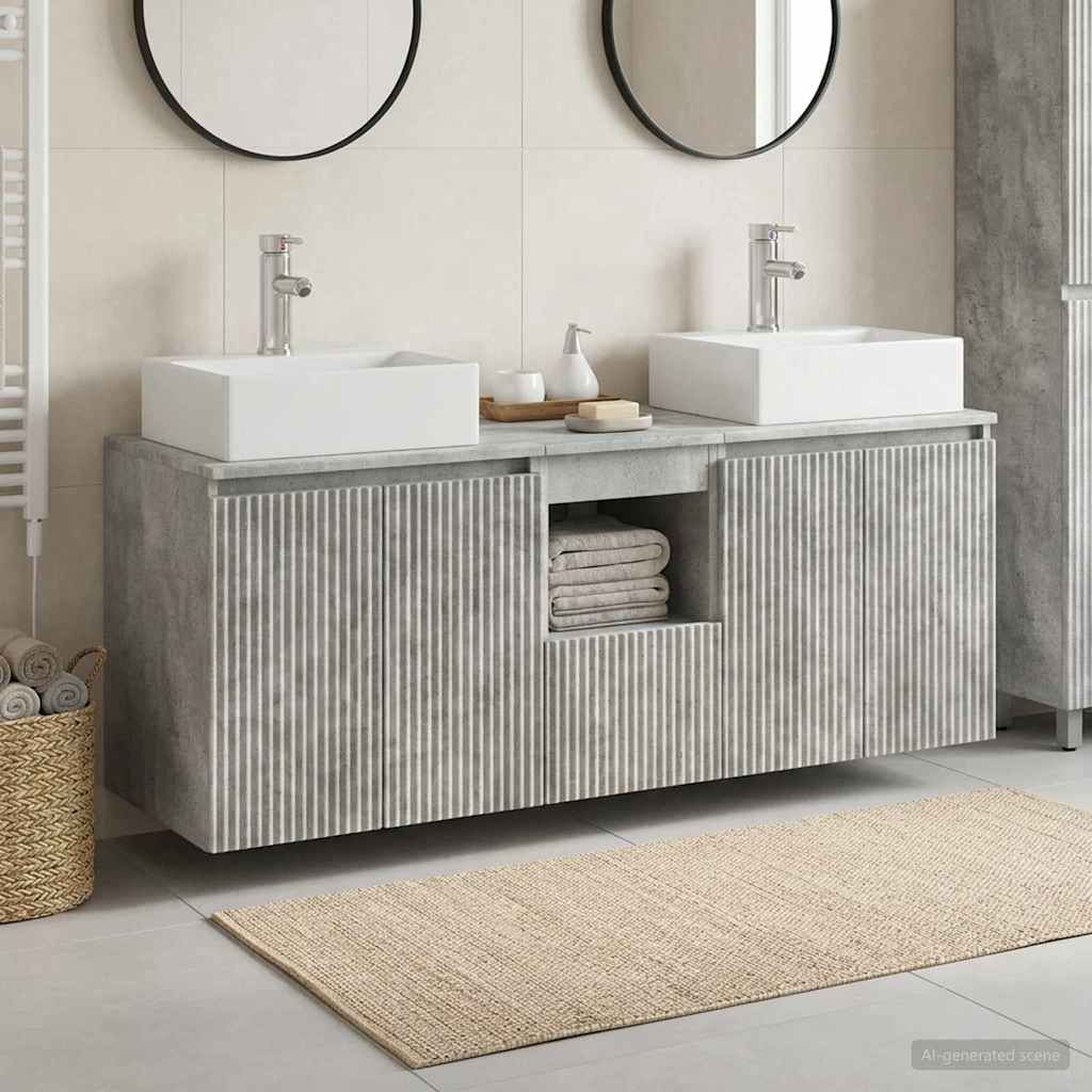 Ensemble d'armoire de salle de bain 3 pc Gris béton