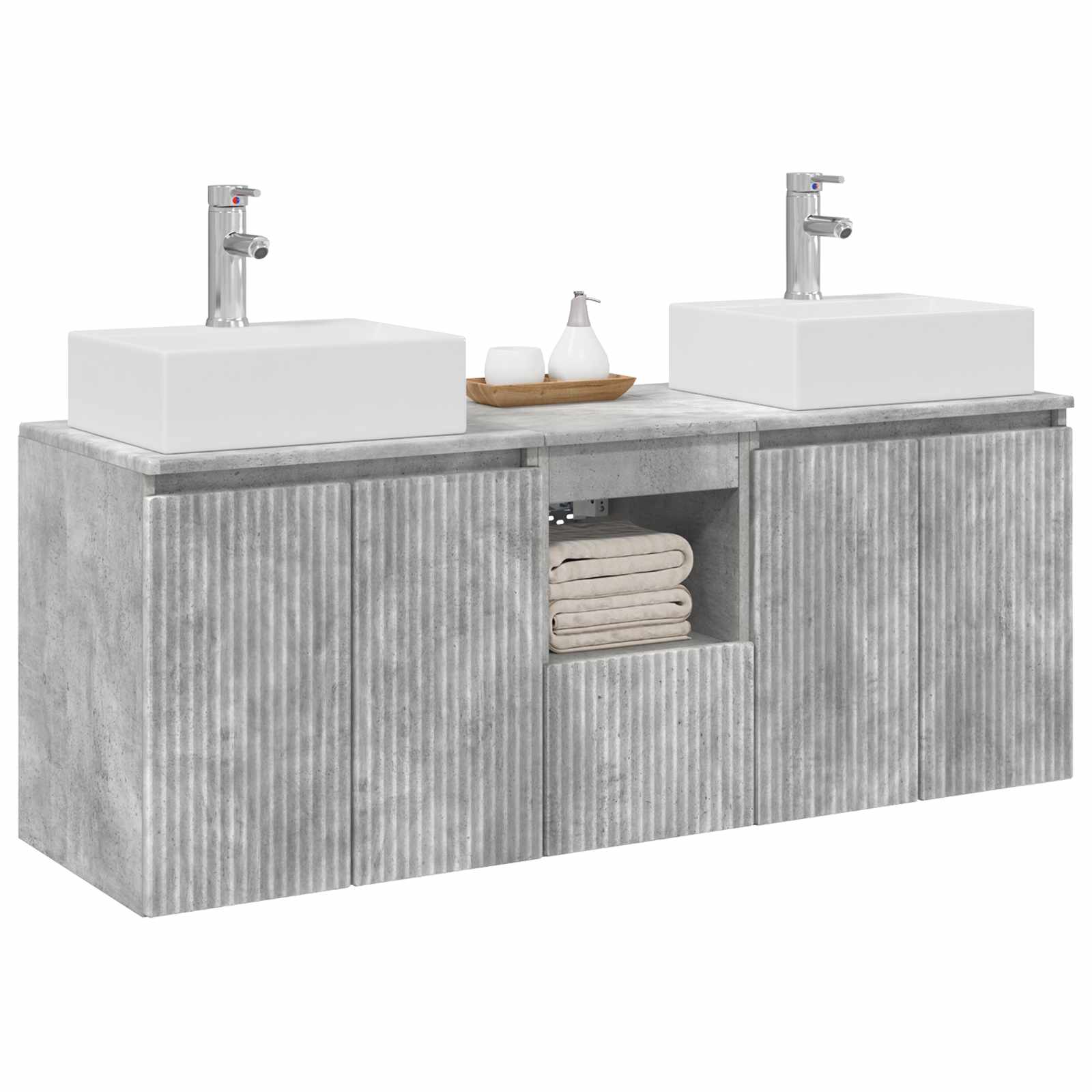 Ensemble d'armoire de salle de bain 3 pc Gris béton