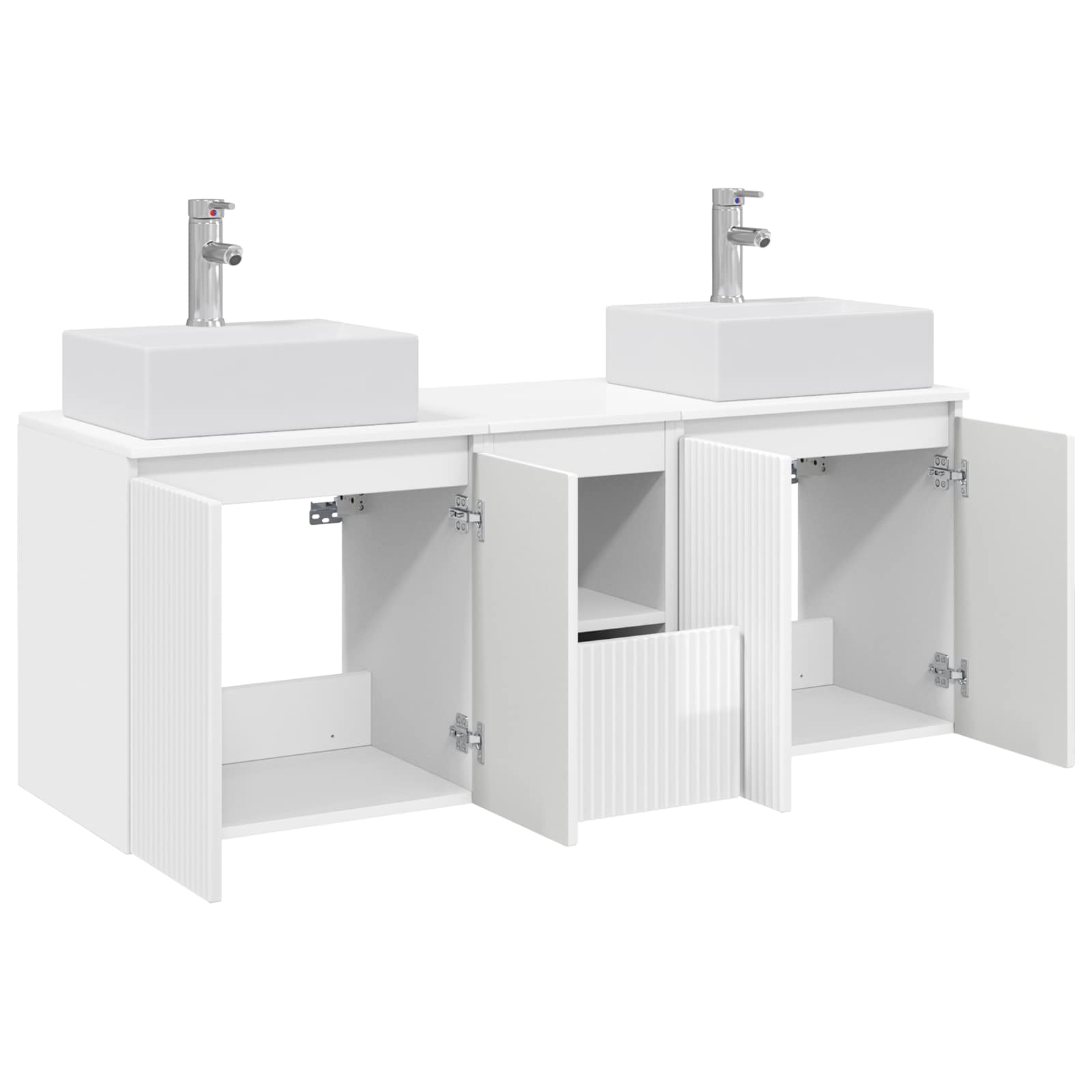 Ensemble d'armoire de salle de bain 3 pc Blanc brillant