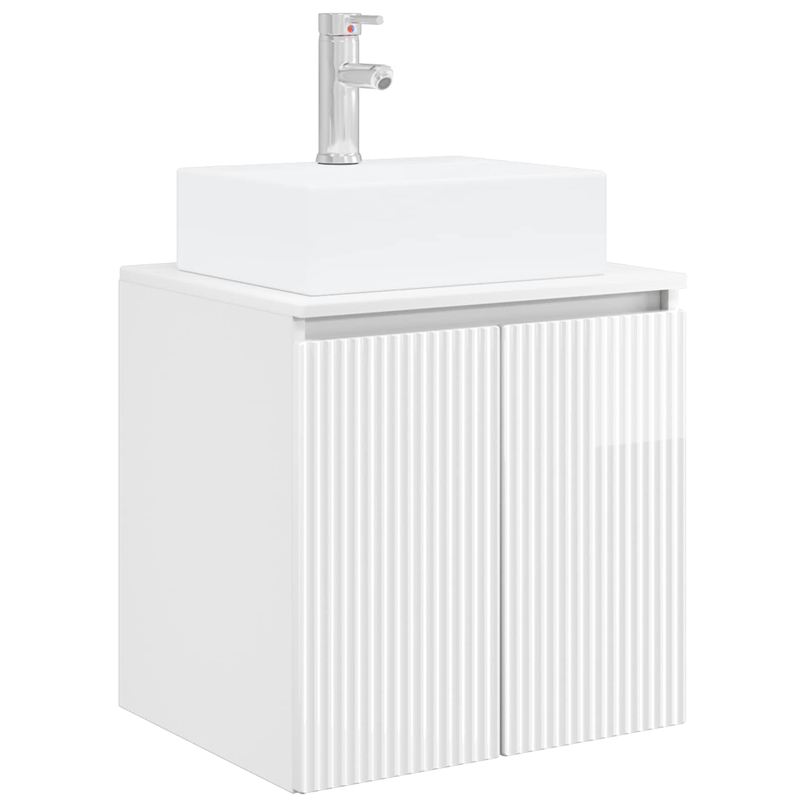 Ensemble d'armoire de salle de bain 3 pc Blanc brillant