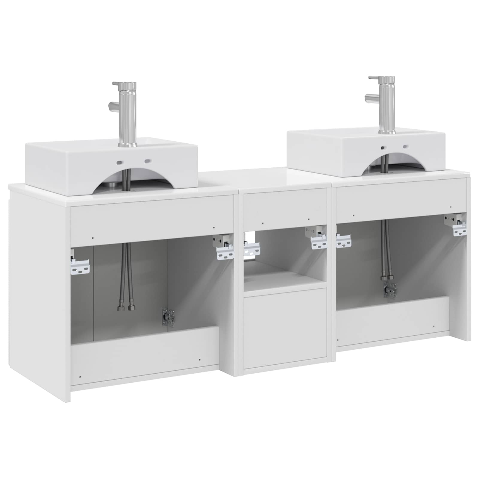 Ensemble d'armoire de salle de bain 3 pc Blanc brillant