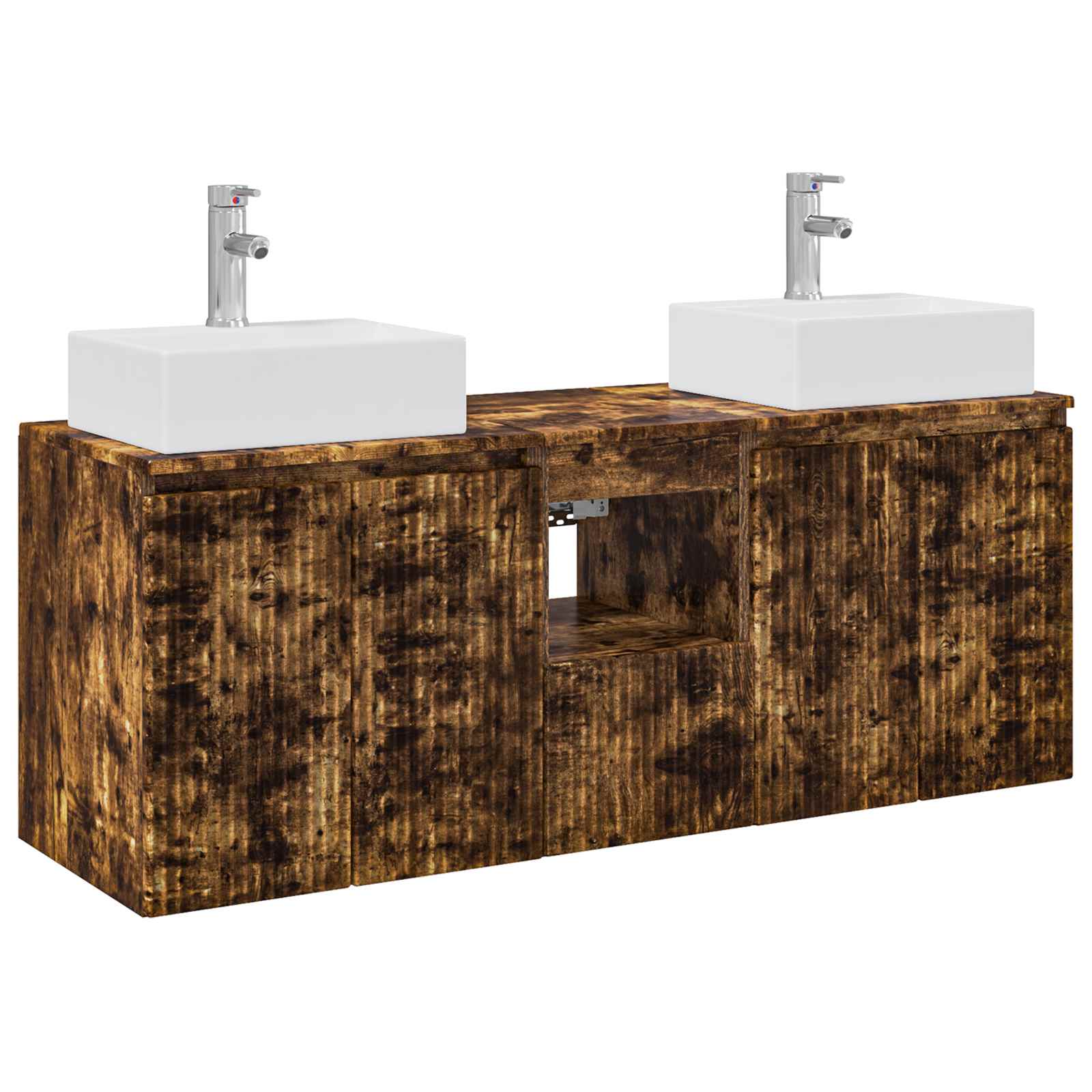 Ensemble d'armoire de salle de bain 3 pc Chêne fumé