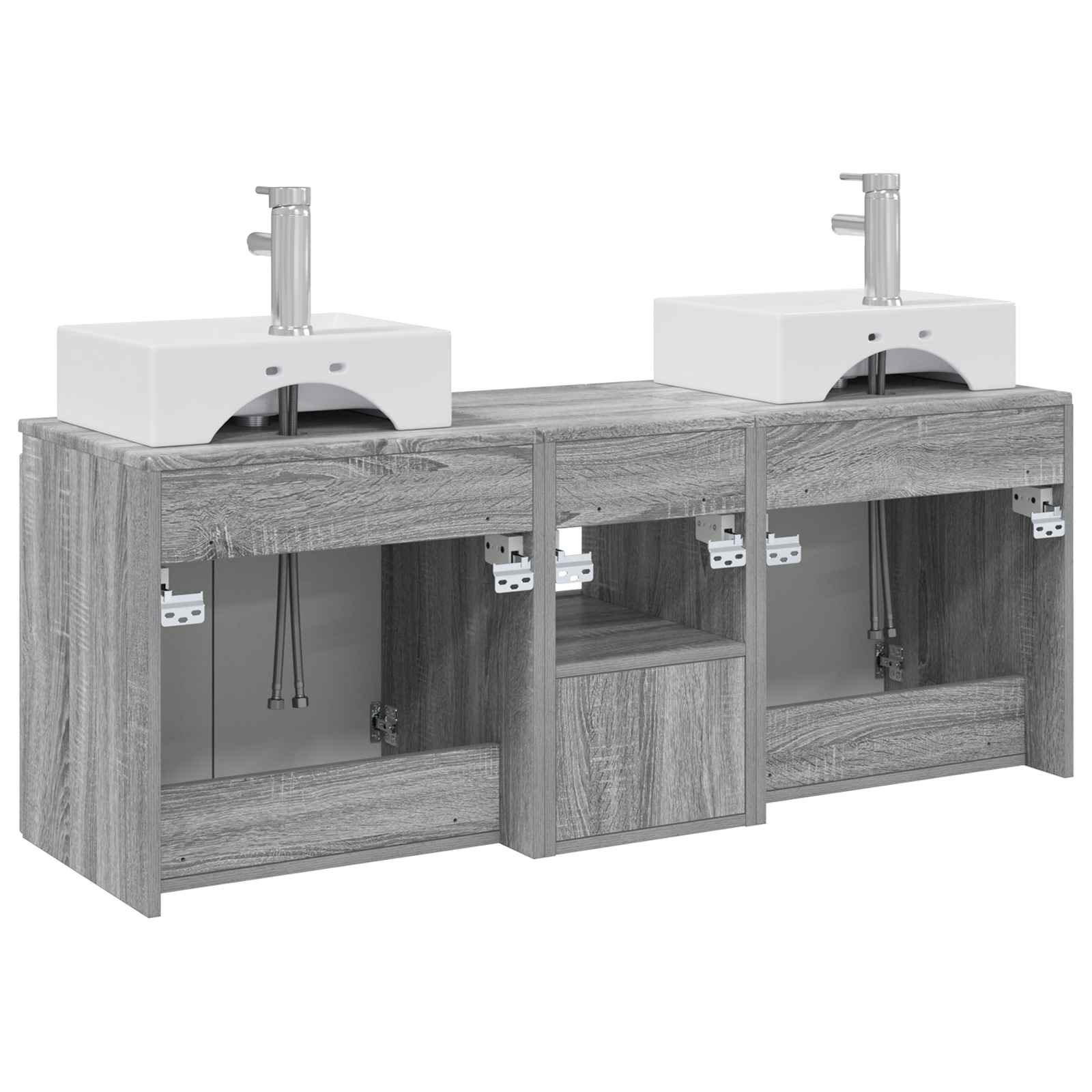 Ensemble d'armoire de salle de bain 3 pc Sonoma gris