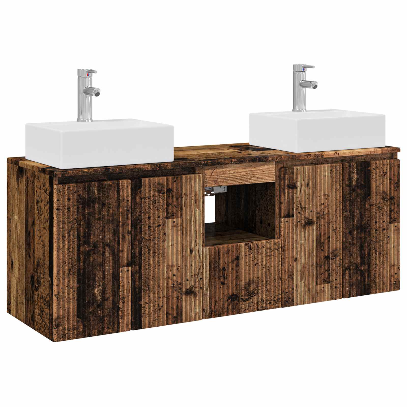 Ensemble d'armoire de salle de bain 3 pc Bois ancien