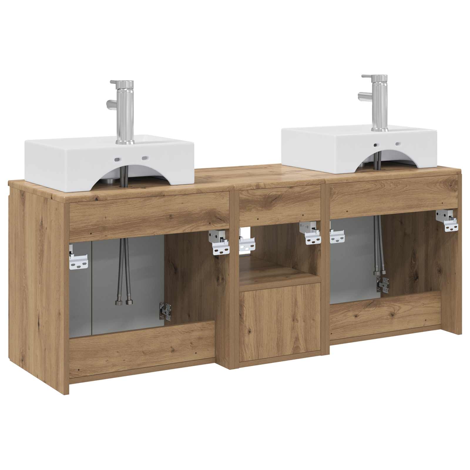 Ensemble d'armoire de salle de bain 3 pc Chêne artisanal