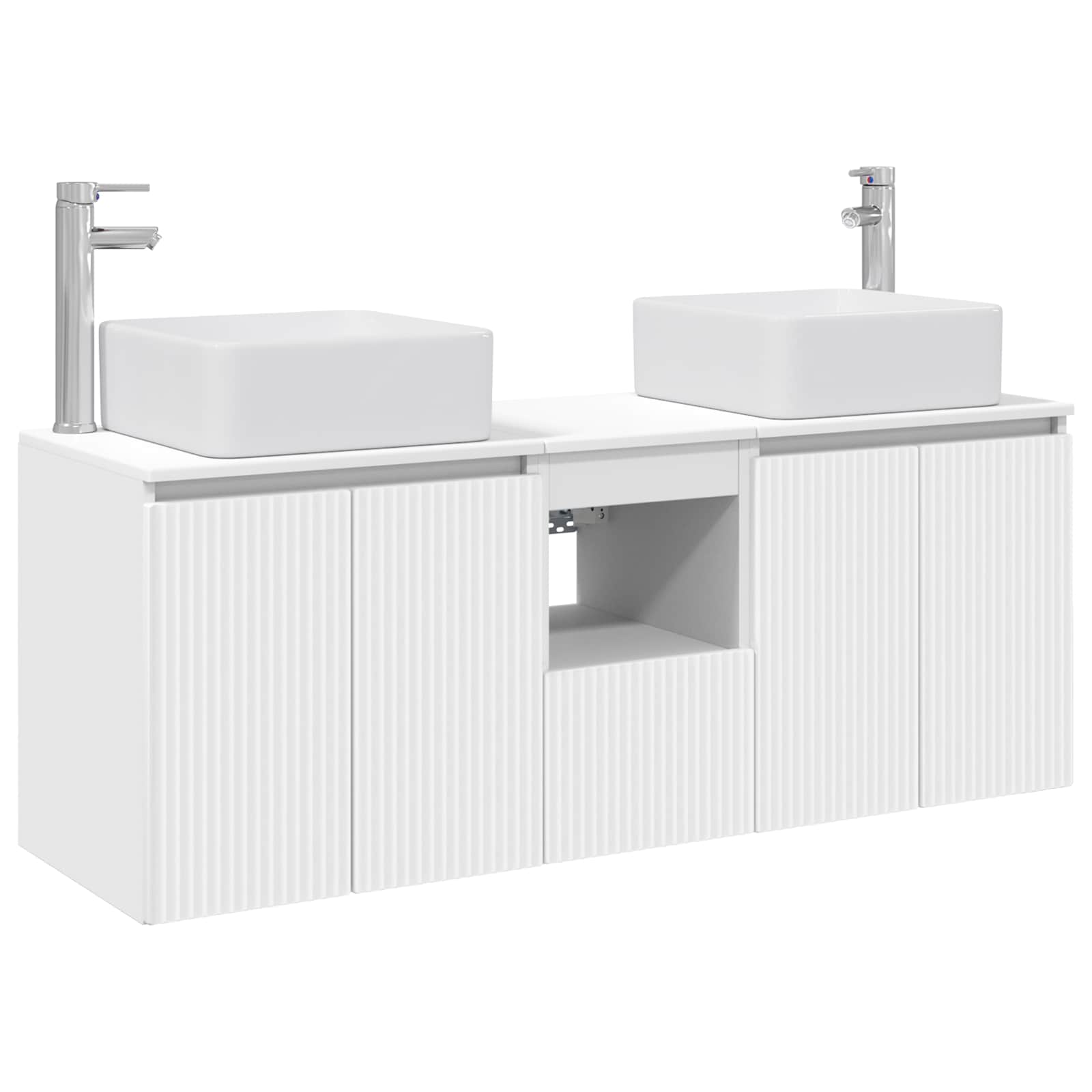 Ensemble d'armoire de salle de bain 3 pc Blanc 53 x 35 x 63 cm