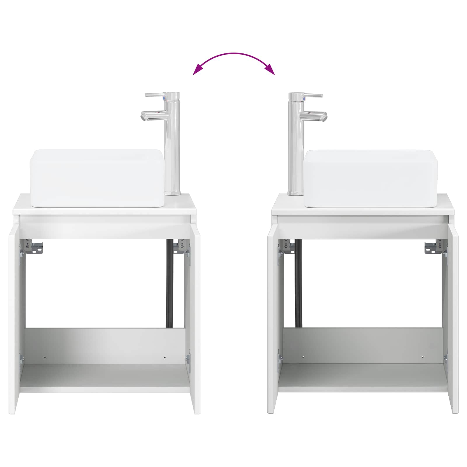 Ensemble d'armoire de salle de bain 3 pc Blanc 53 x 35 x 63 cm
