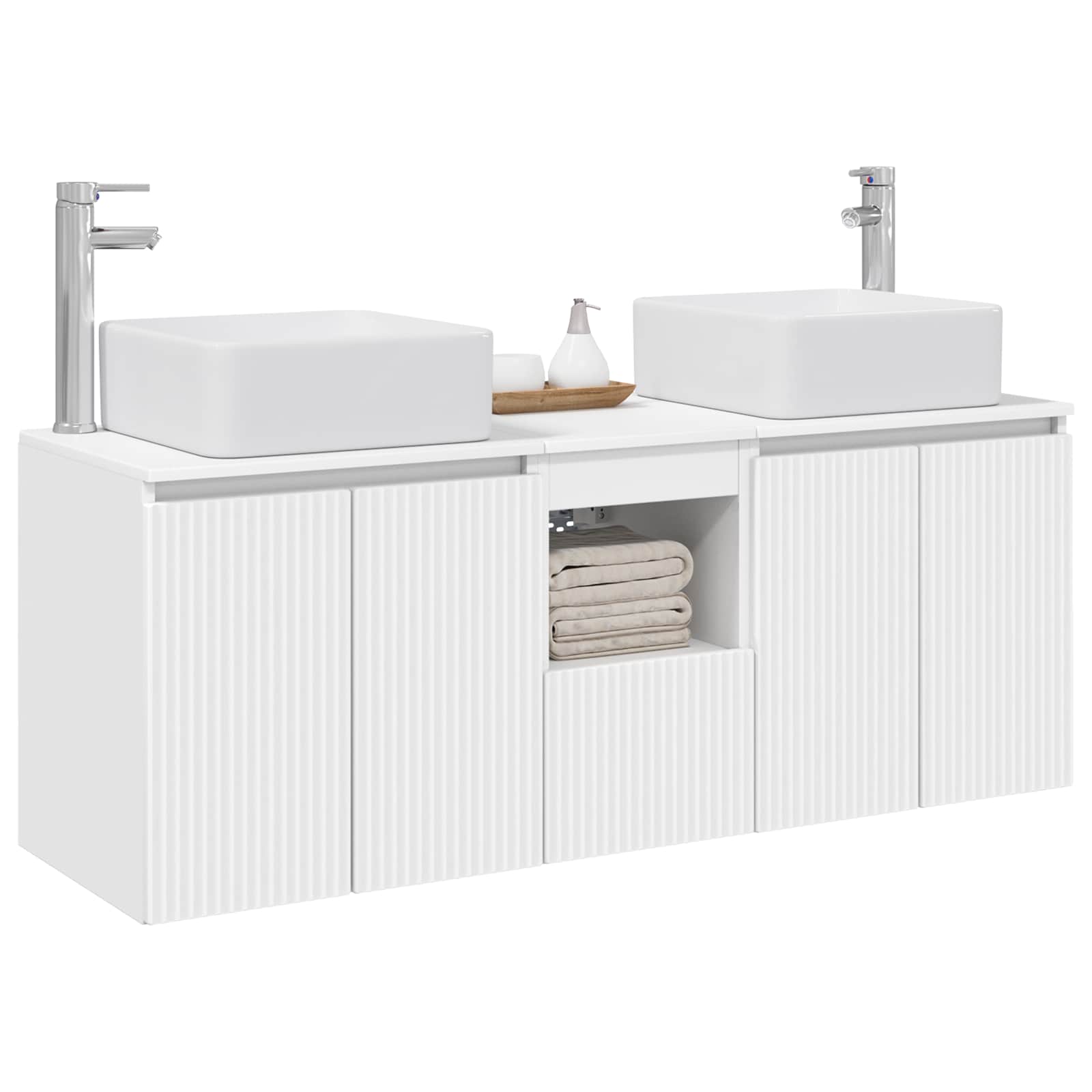 Ensemble d'armoire de salle de bain 3 pc Blanc 53 x 35 x 63 cm