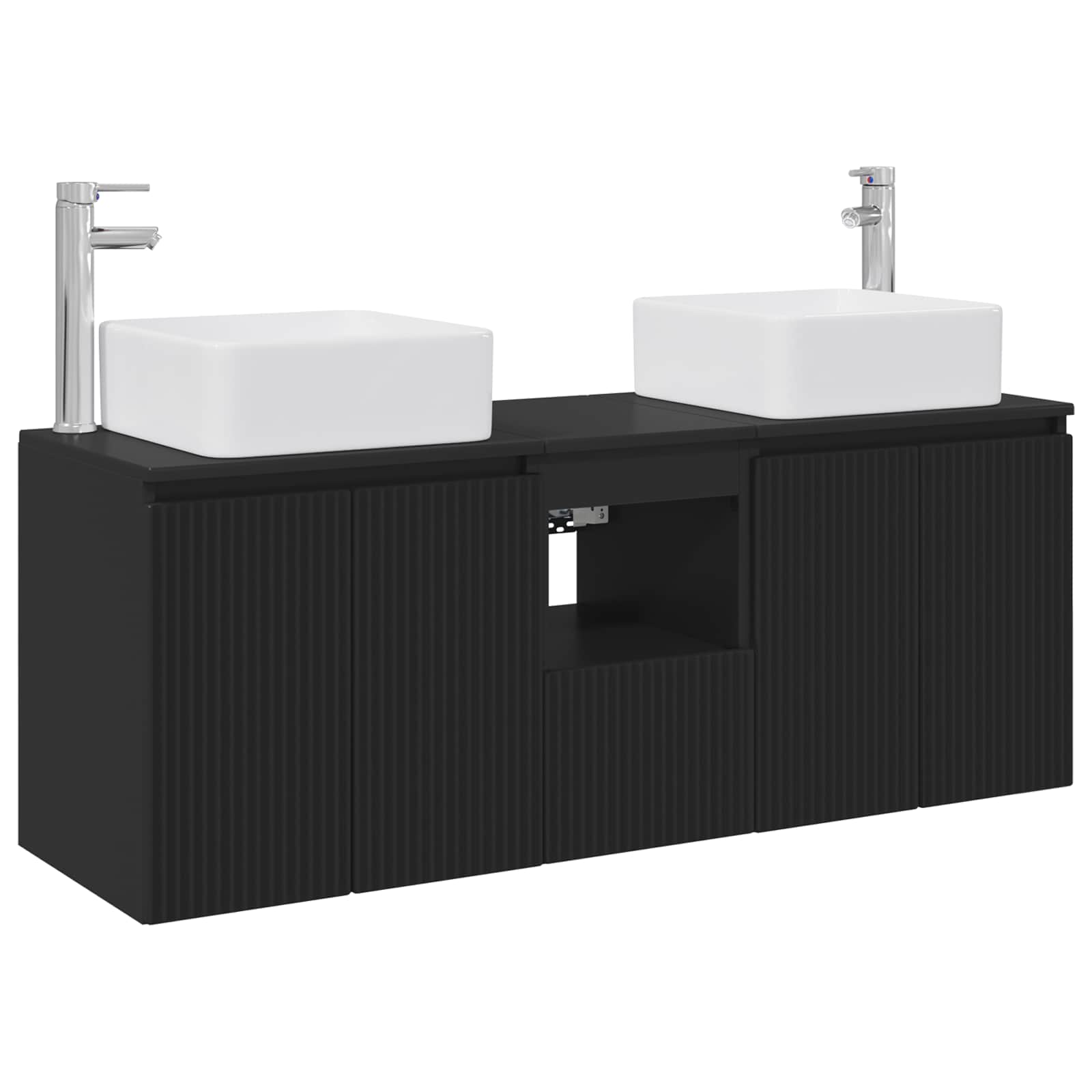 Ensemble d'armoire de salle de bain 3 pc Noir 53 x 35 x 63 cm