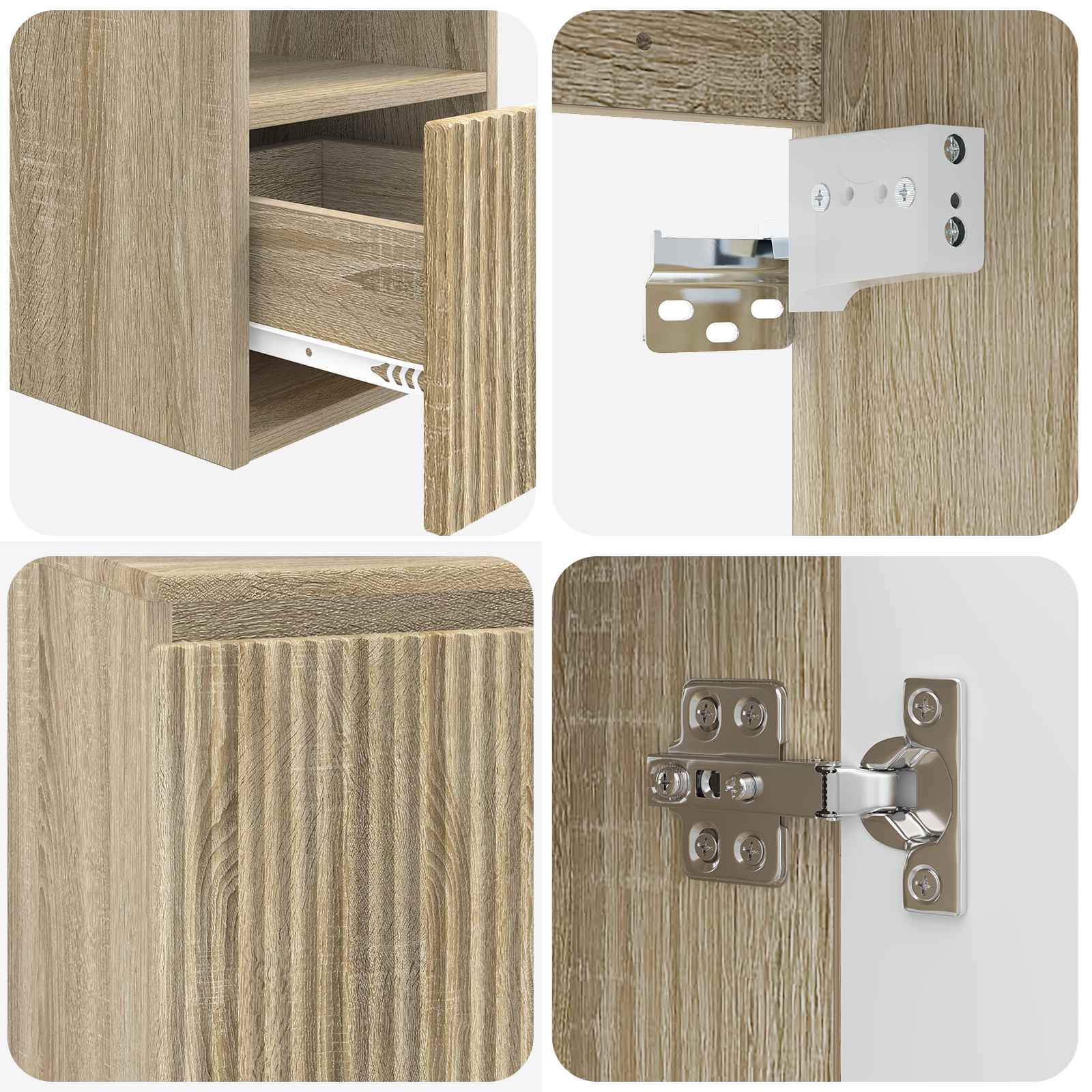 Ensemble d'armoire de salle de bain 3 pc Chêne Sonoma