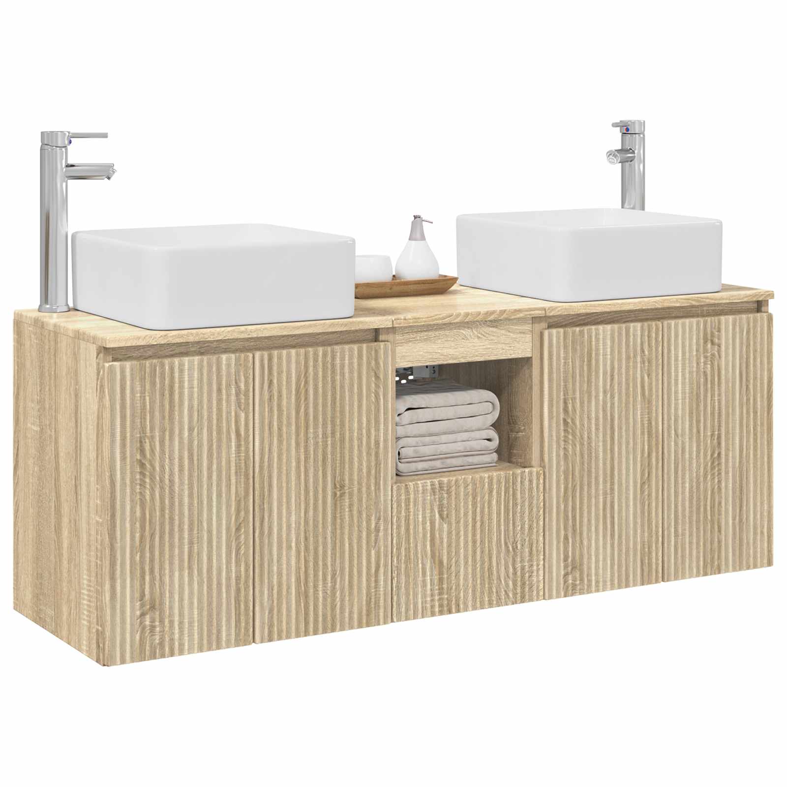 Ensemble d'armoire de salle de bain 3 pc Chêne Sonoma