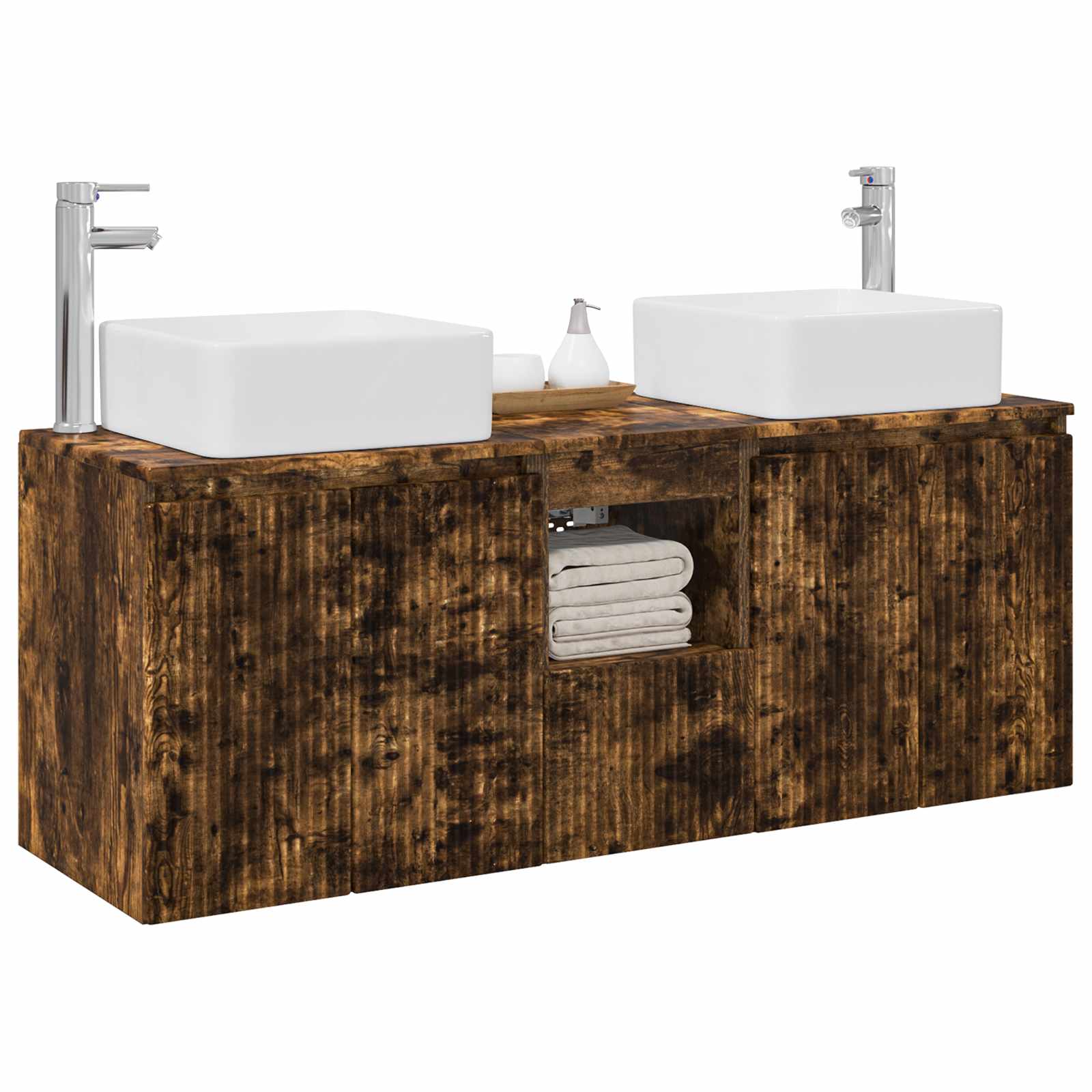 Ensemble d'armoire de salle de bain 3 pc Chêne fumé