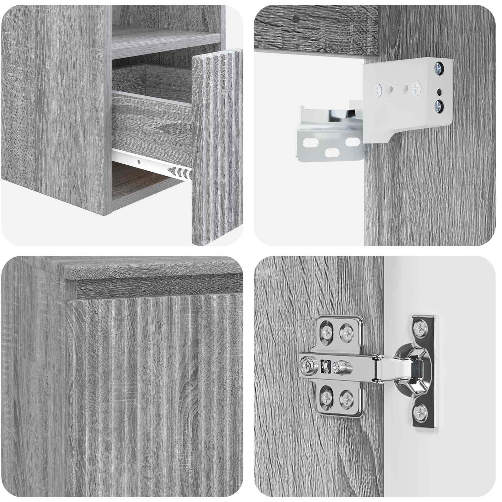 Ensemble d'armoire de salle de bain 3 pc Sonoma gris