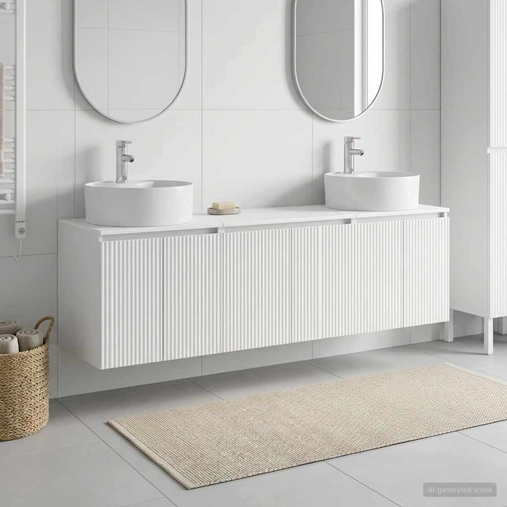 Ensemble d'armoire de salle de bain 3 pc Blanc